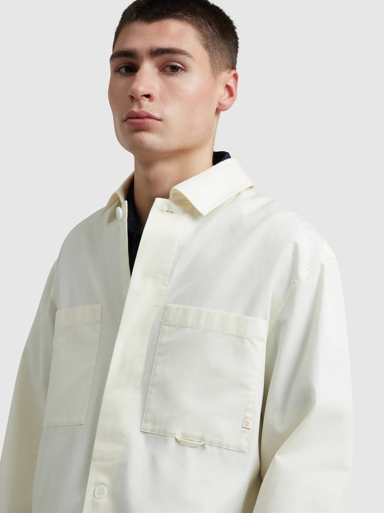 Aiden Overshirt In Ecru - Image 4