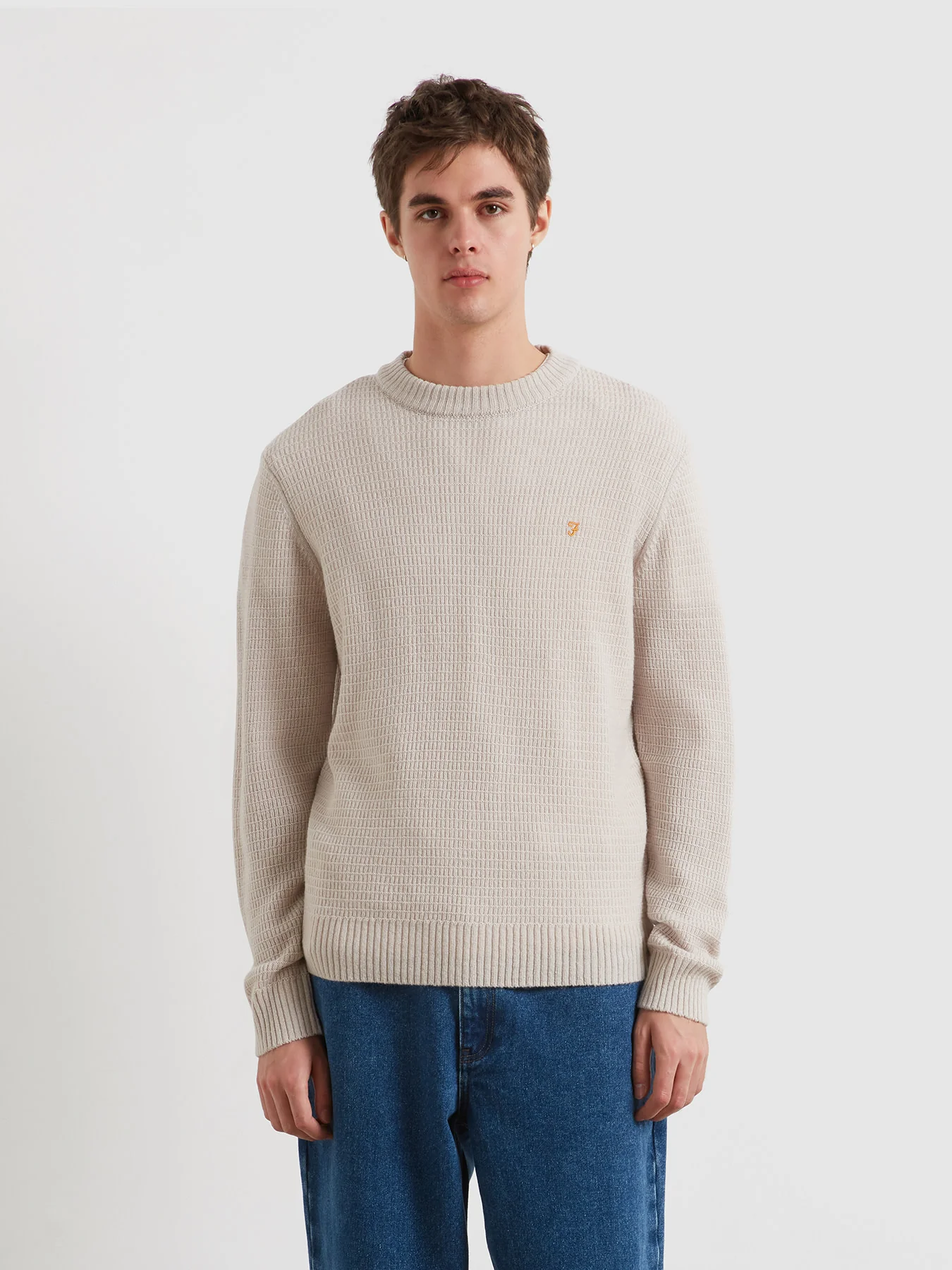 Allerton Lambswool Sweater In White Smoke