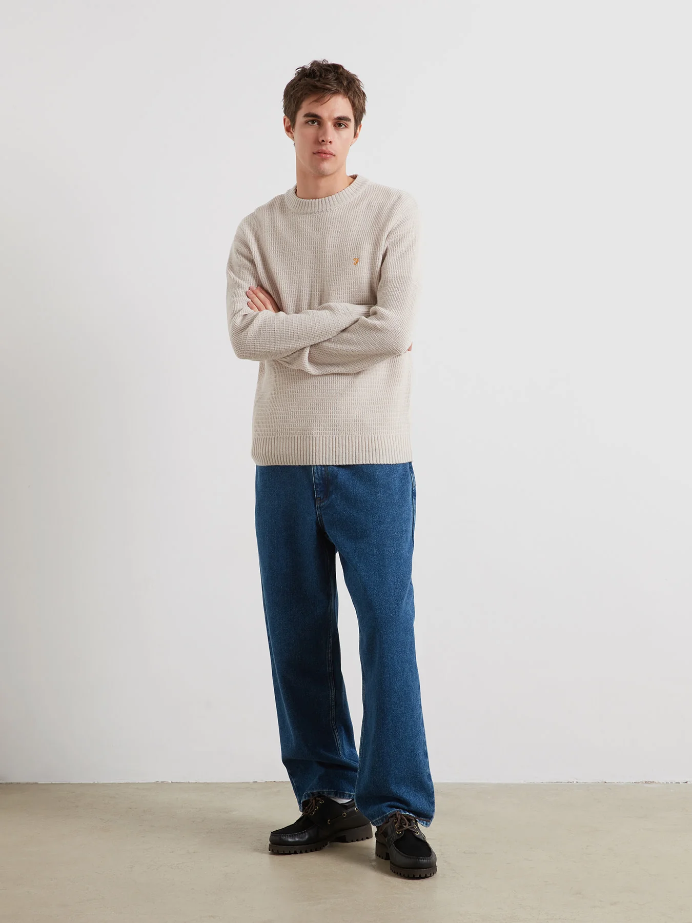 Allerton Lambswool Sweater In White Smoke - Image 2