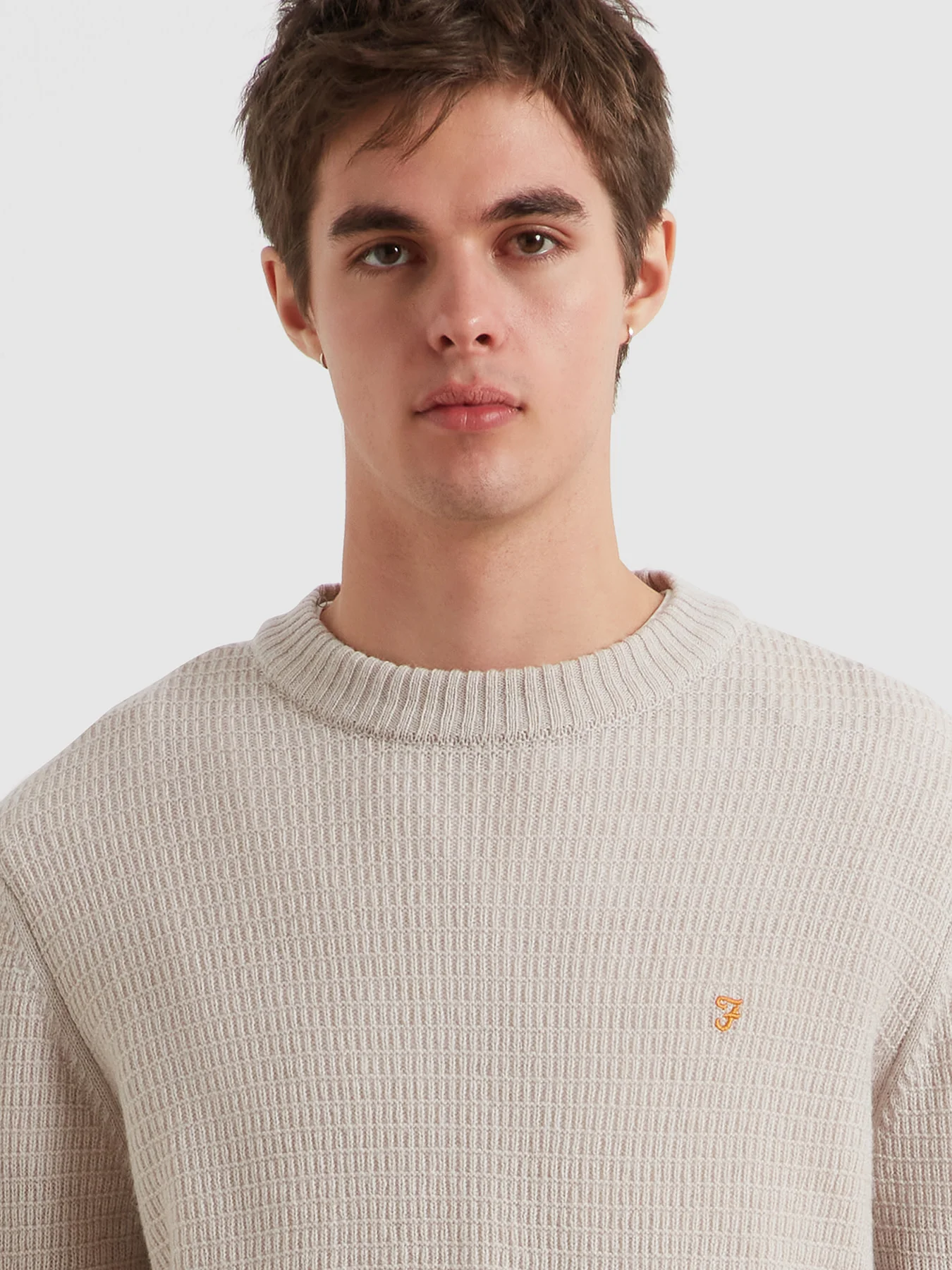 Allerton Lambswool Sweater In White Smoke - Image 4