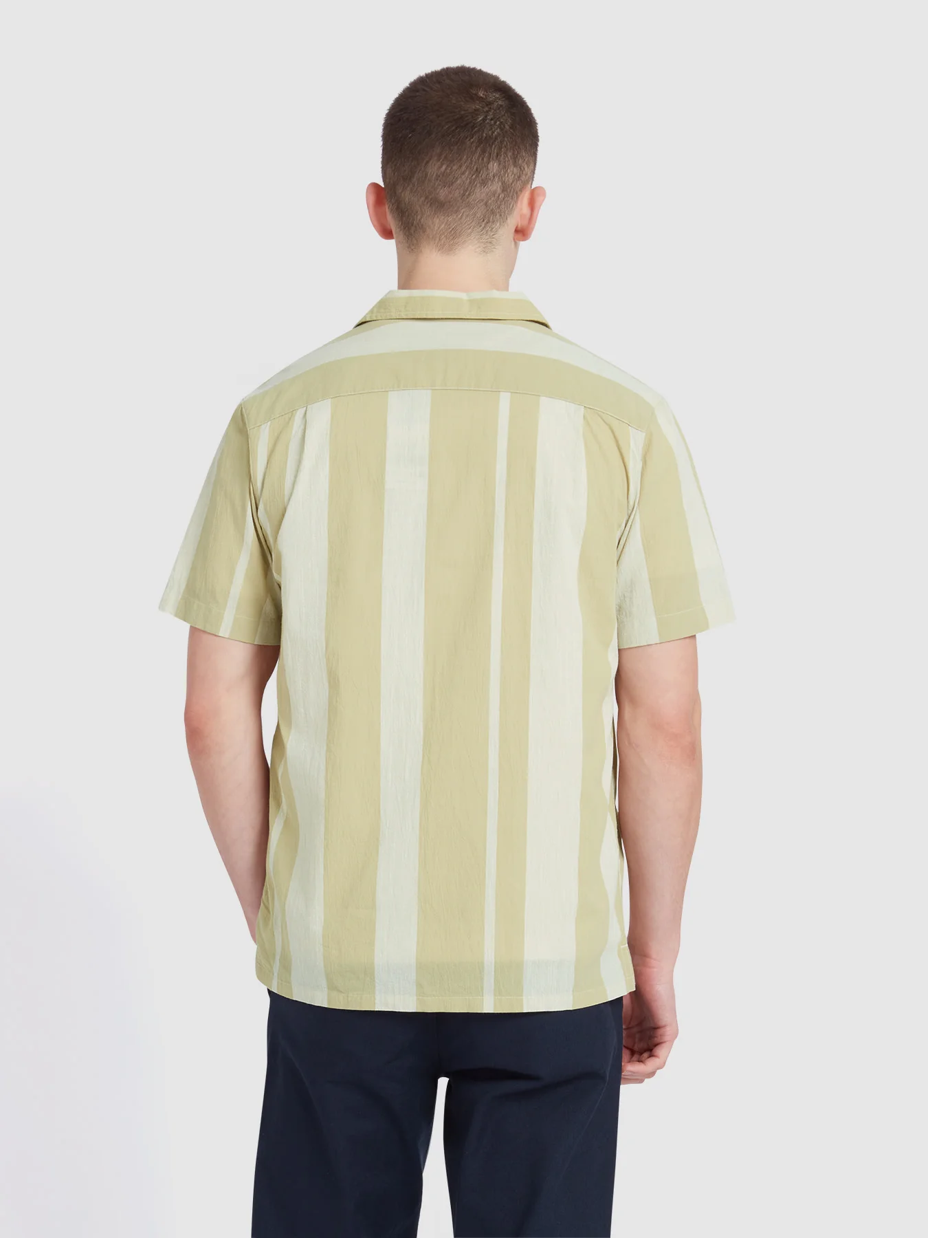Alston Short Sleeve Stripe Shirt In Hazelnut - Image 3