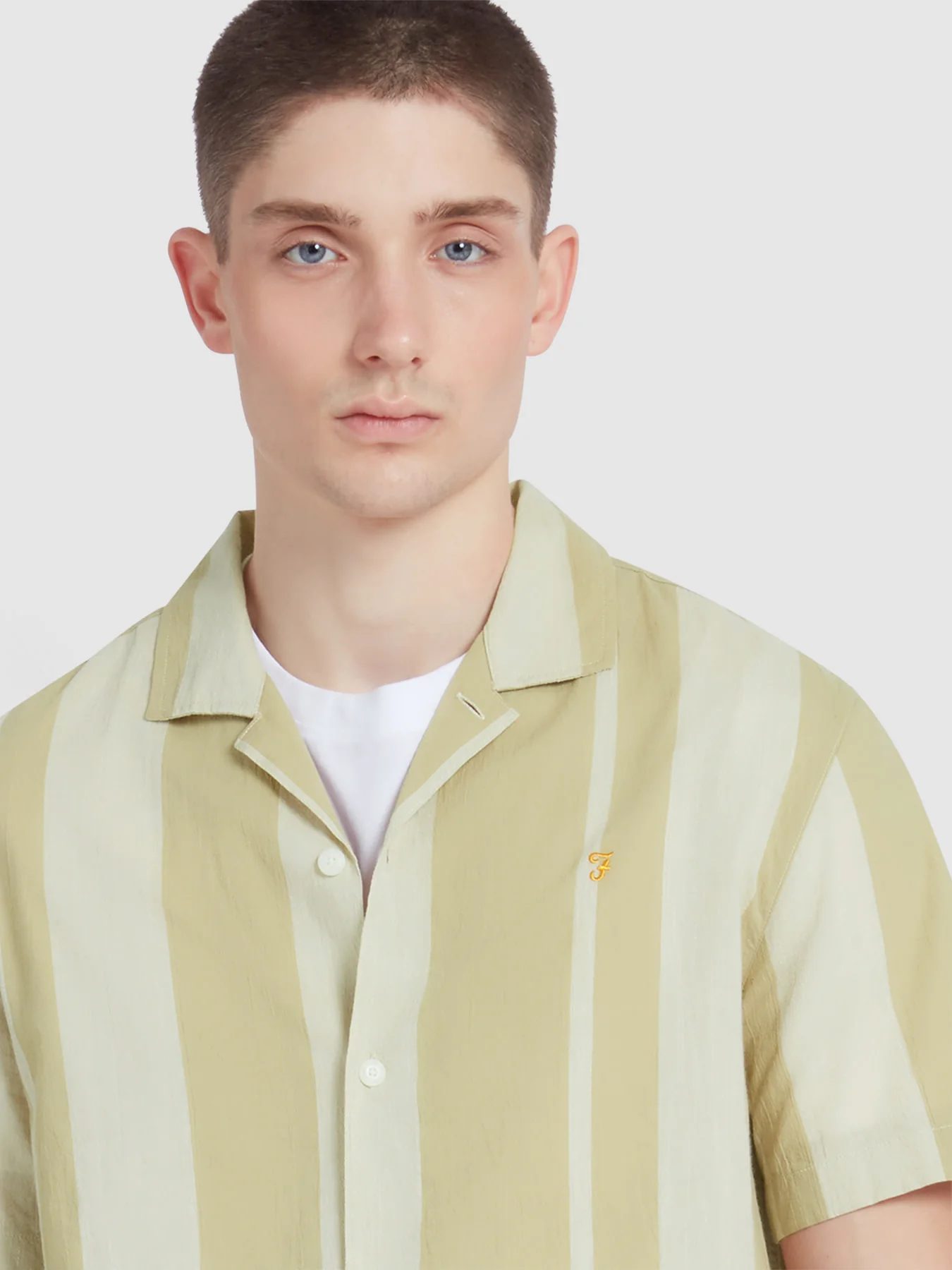 Alston Short Sleeve Stripe Shirt In Hazelnut - Image 4