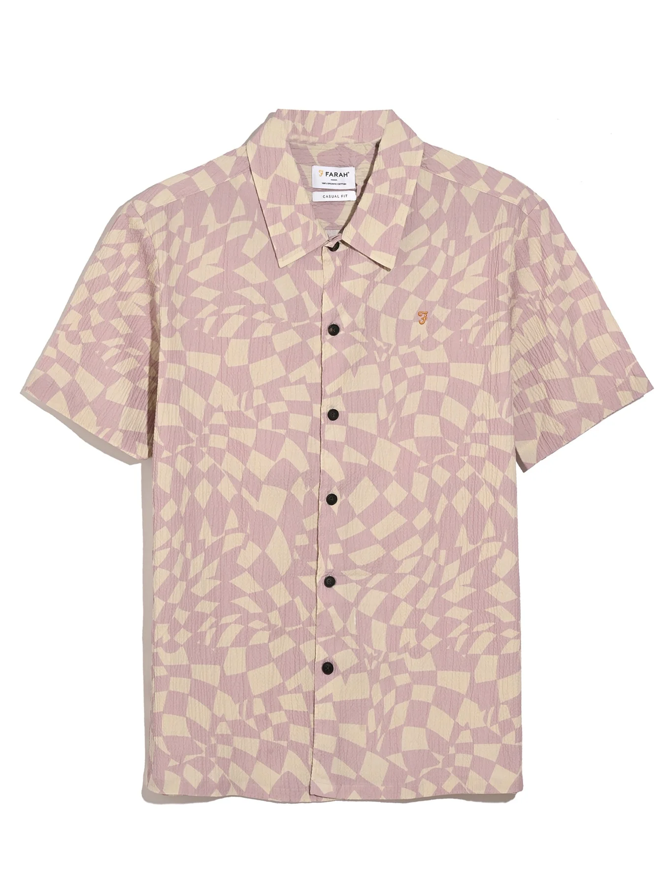 Angelo Checker Print Short Sleeve Shirt In Birch Grey - Image 5