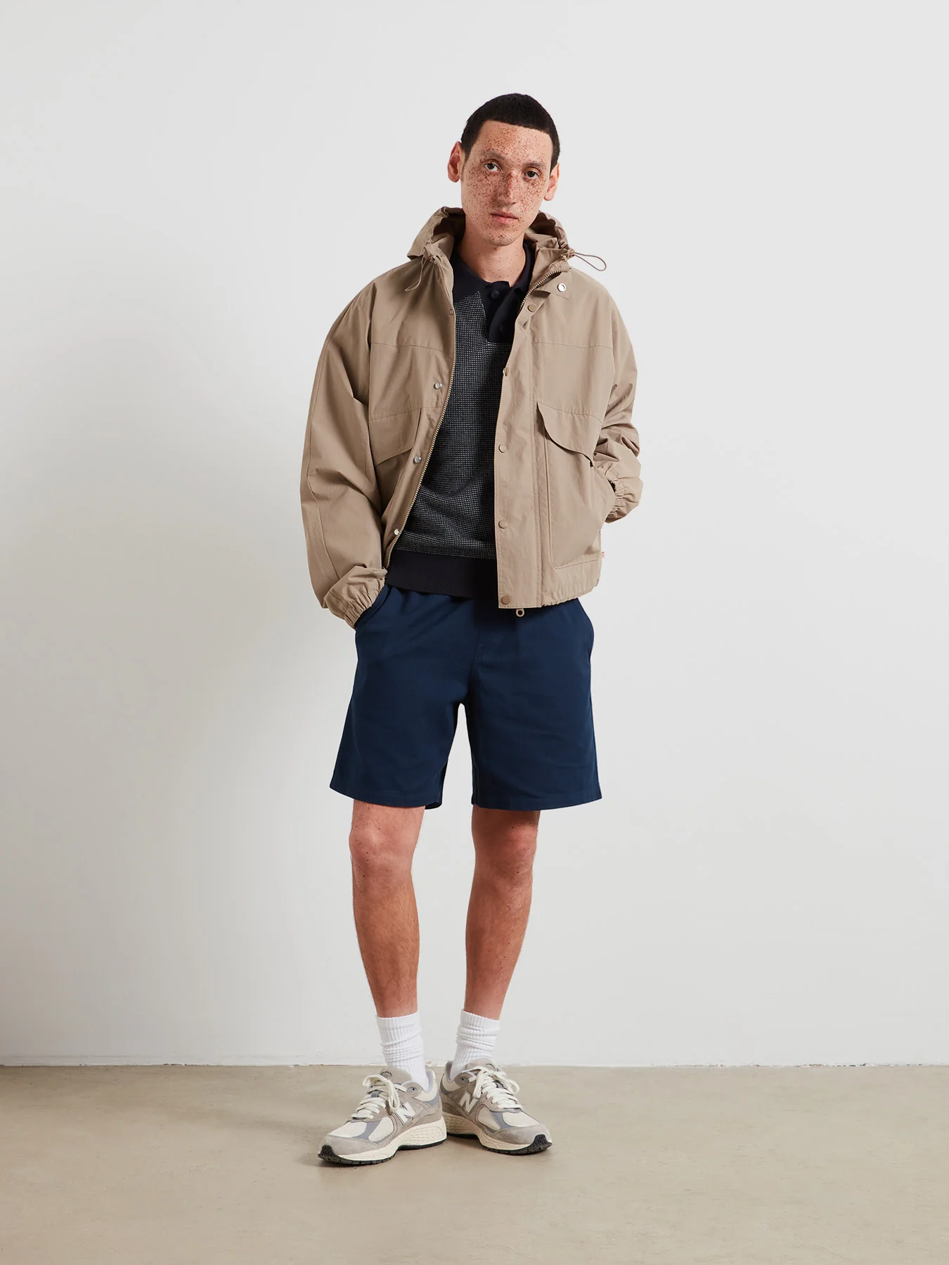 Birch Knitted Polo Shirt In True Navy - Image 3