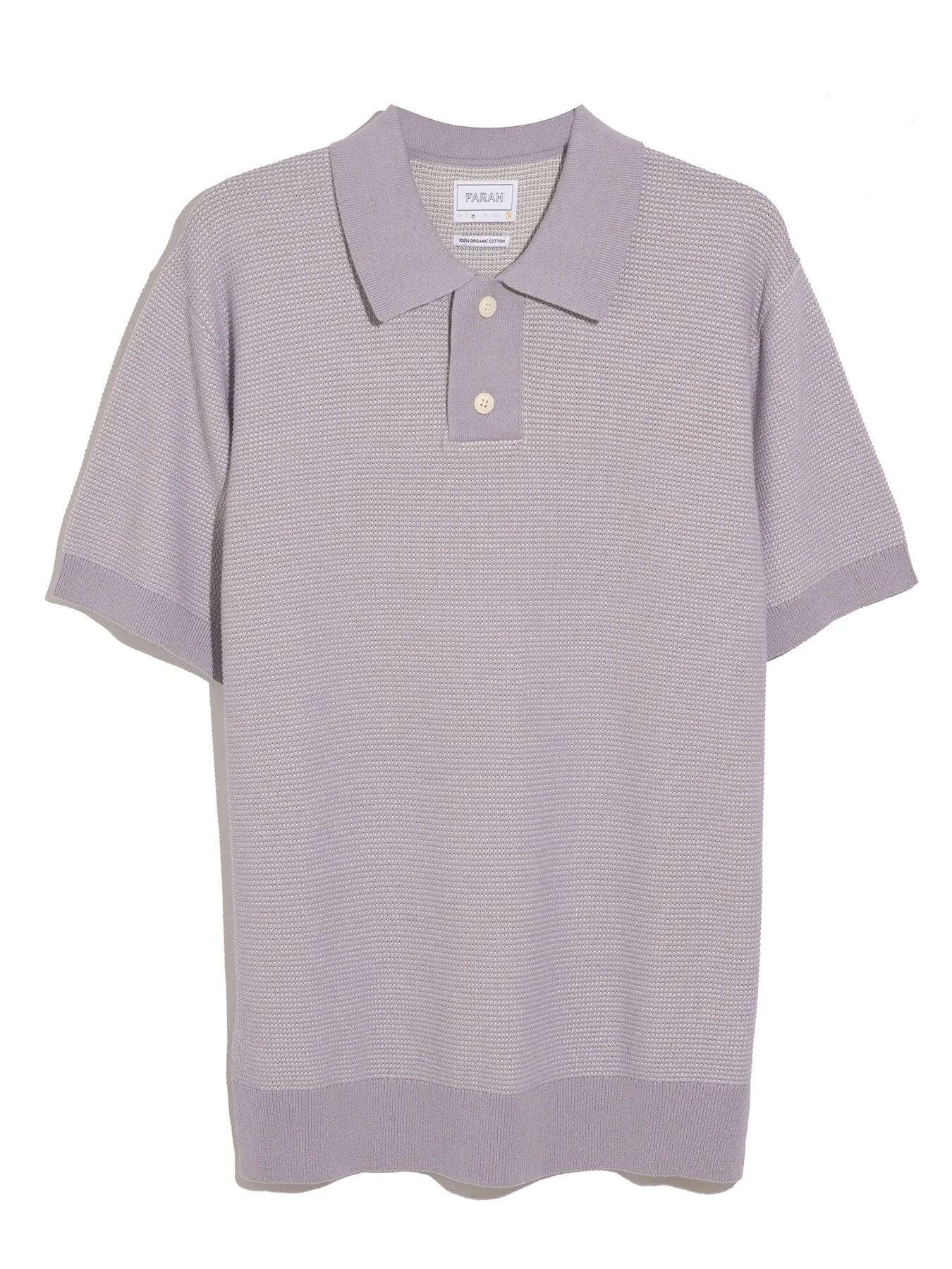 Birch Knitted Polo Shirt In Dusky Lavender - Image 5