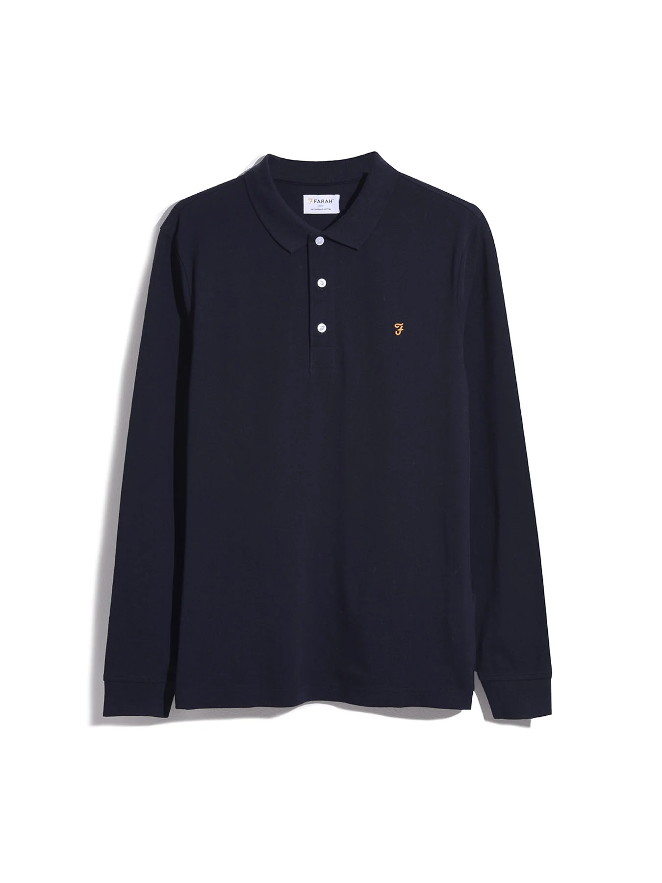 Blanes Long Sleeve Polo Shirt In True Navy - Image 5