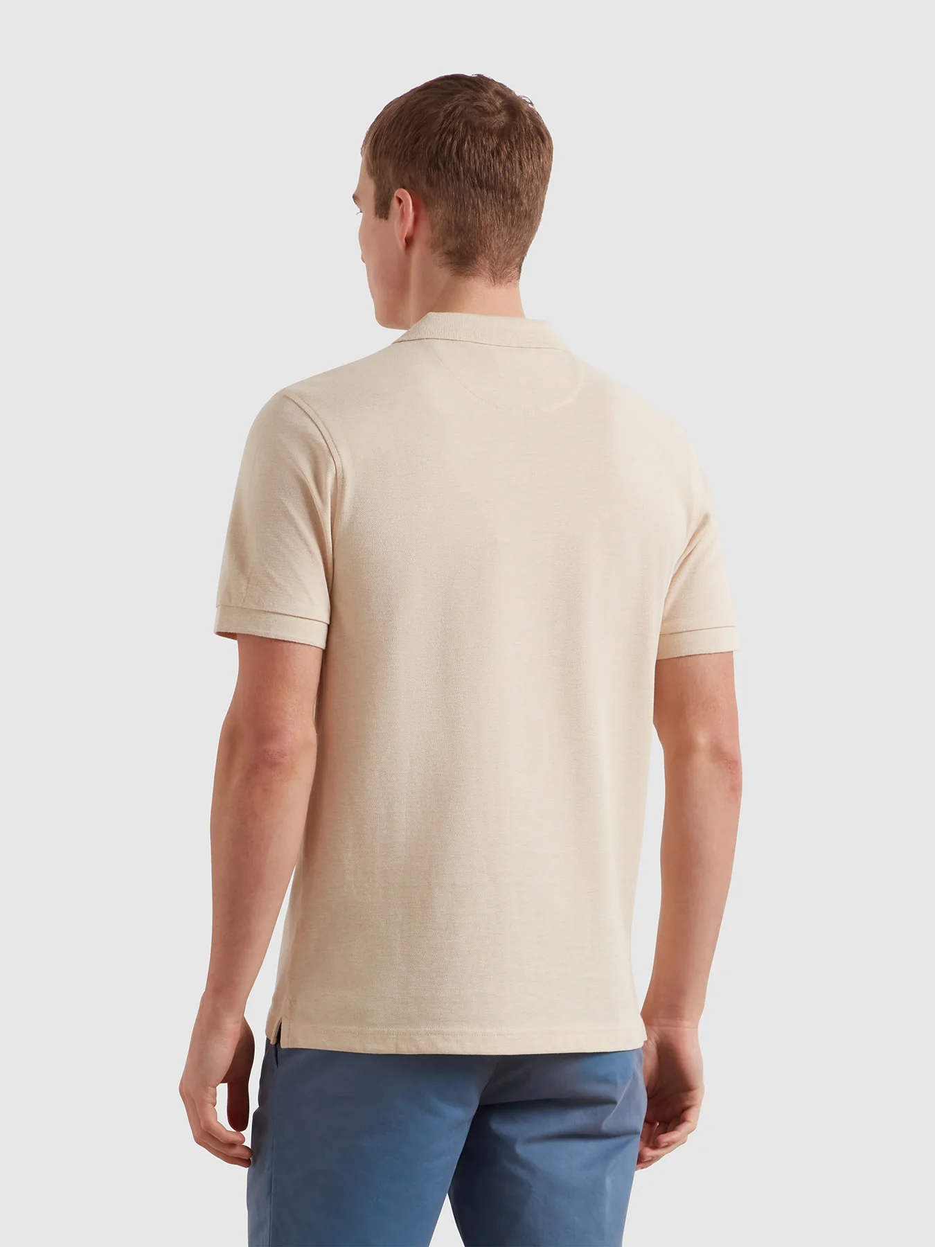 Blanes Organic Cotton Polo Shirt In Birch Grey Marl - Image 3