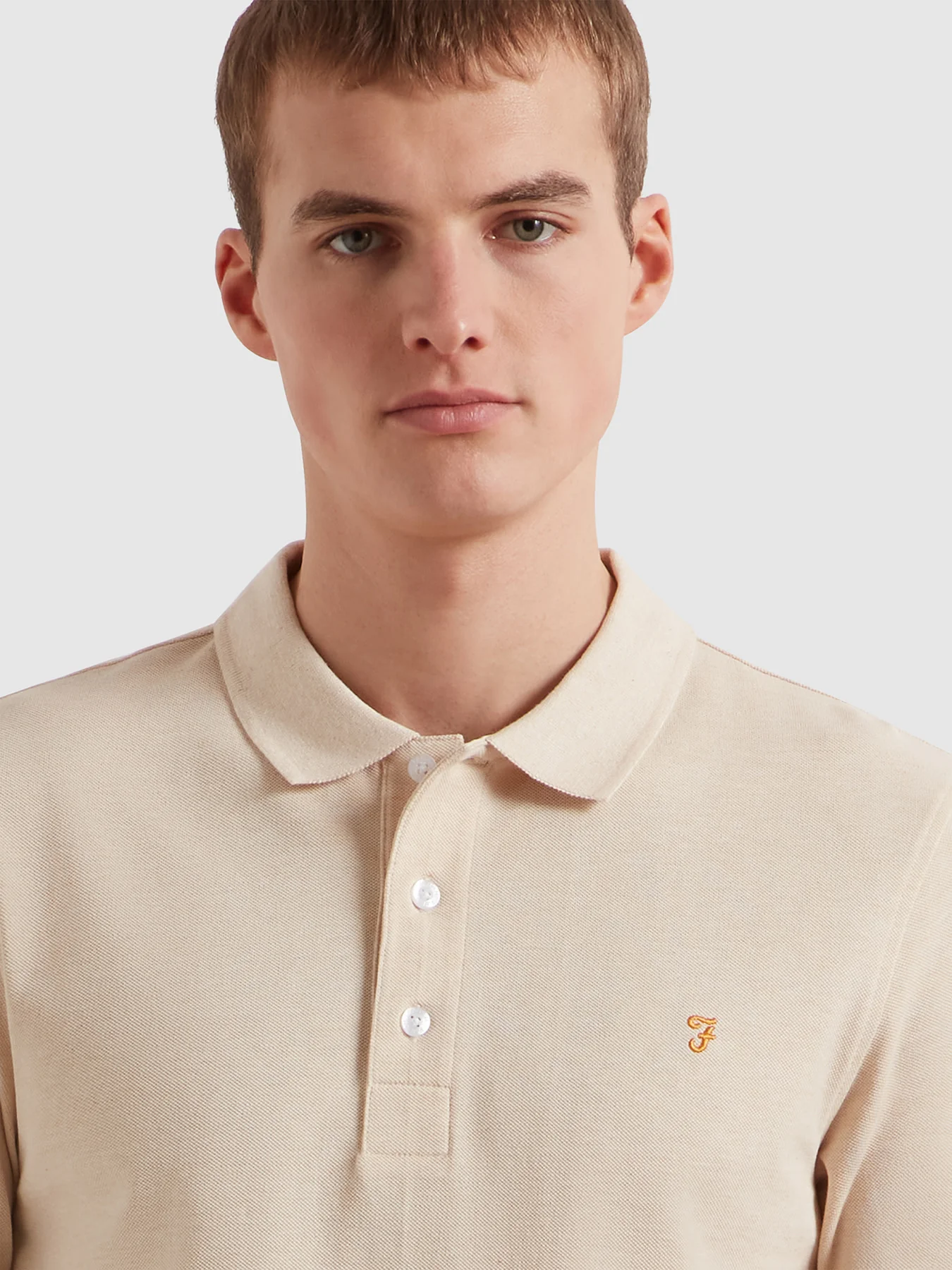 Blanes Organic Cotton Polo Shirt In Birch Grey Marl - Image 4
