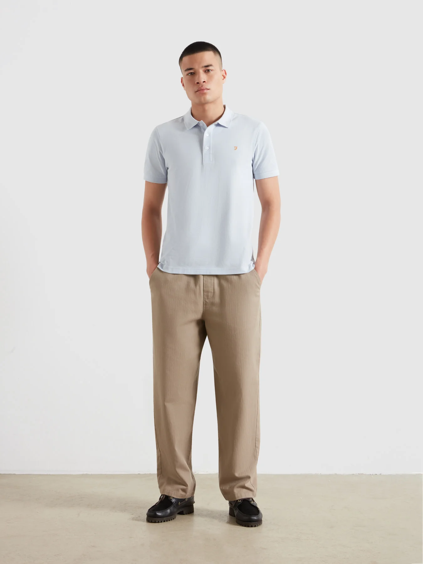 Blanes Organic Cotton Polo Shirt In Blue Nickle - Image 3