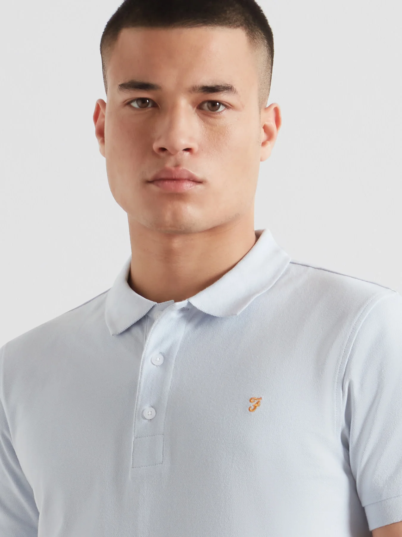 Blanes Organic Cotton Polo Shirt In Blue Nickle - Image 4