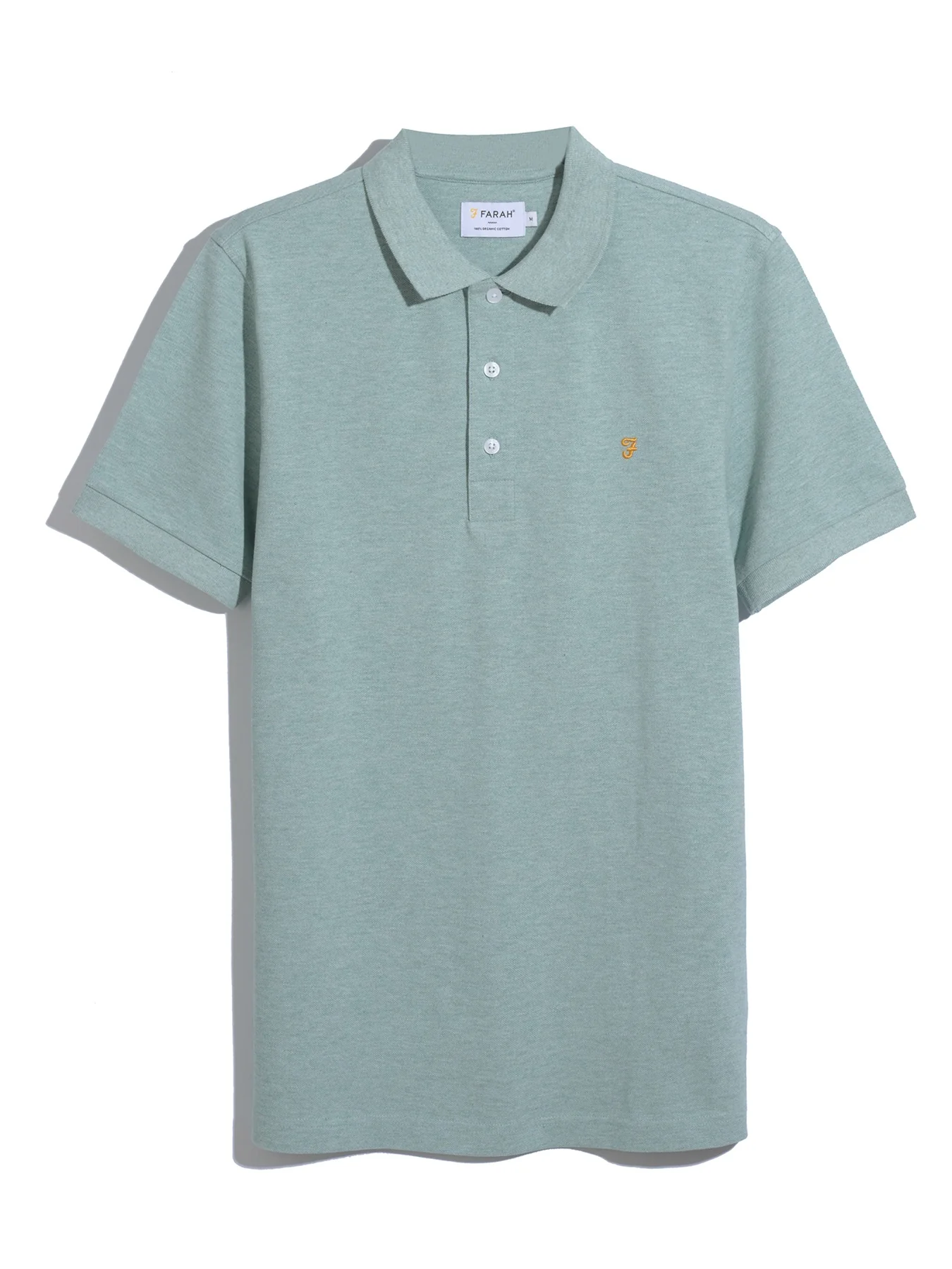 Blanes Organic Cotton Polo Shirt In Green Mist Marl - Image 5