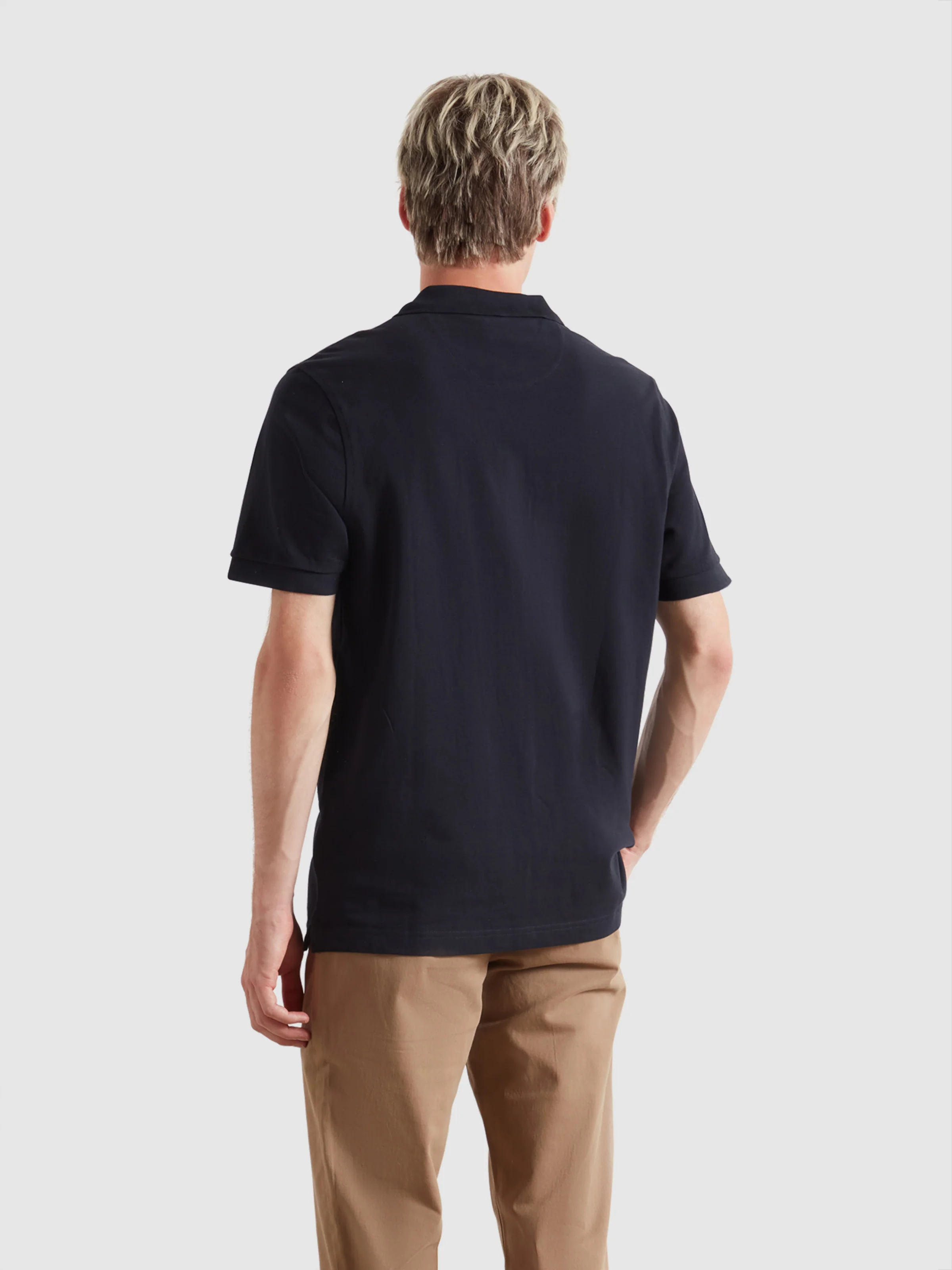 Blanes Organic Cotton Polo Shirt In True Navy - Image 3