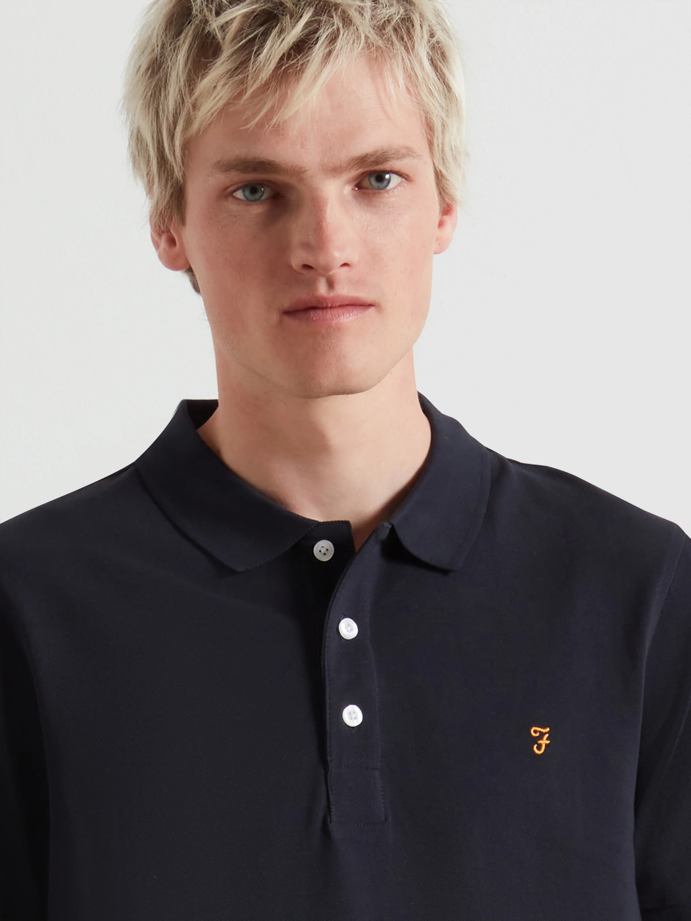 Blanes Organic Cotton Polo Shirt In True Navy - Image 4