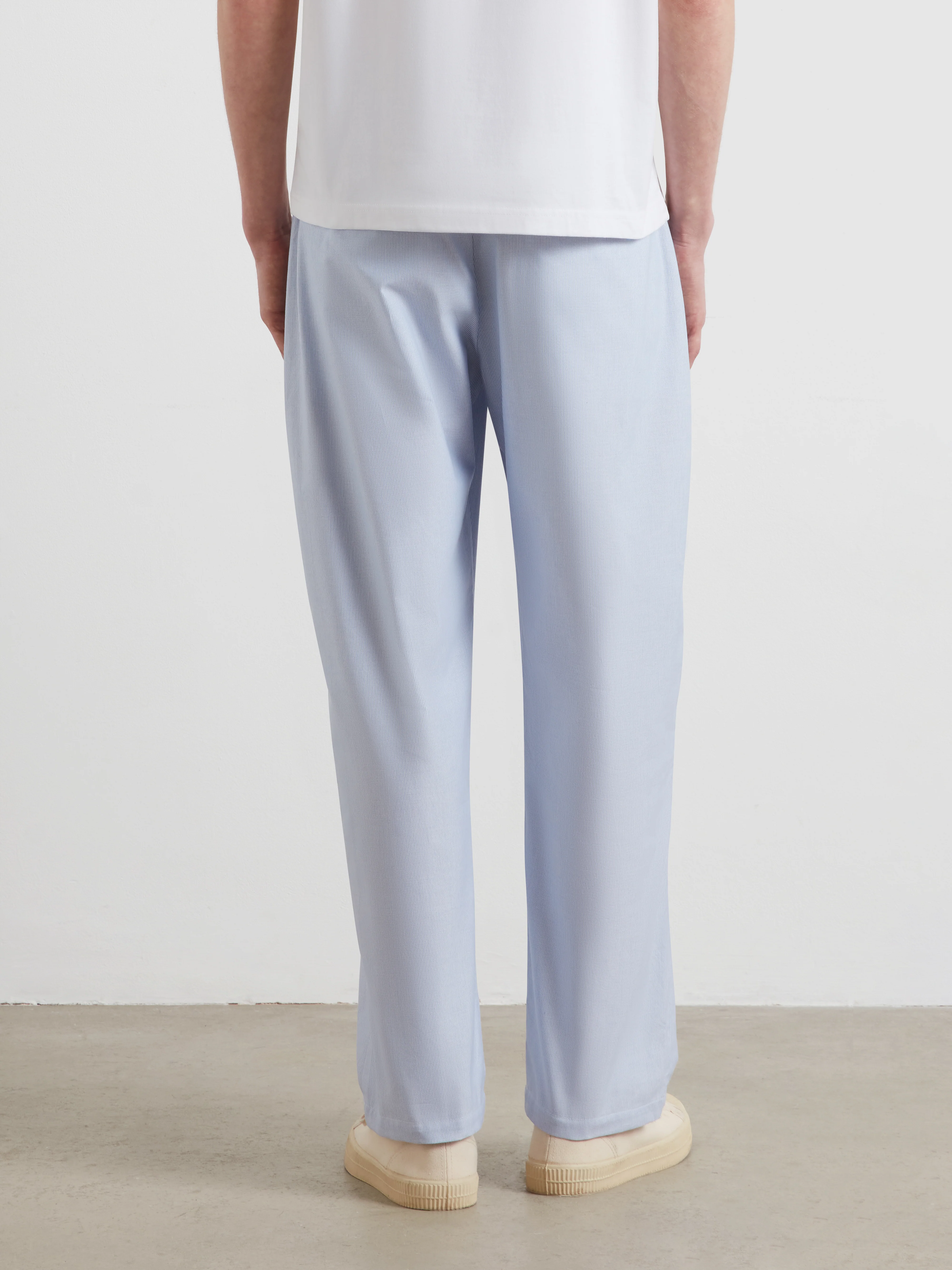 Bliss Ticking Stripe Trousers In Sky Blue - Image 3