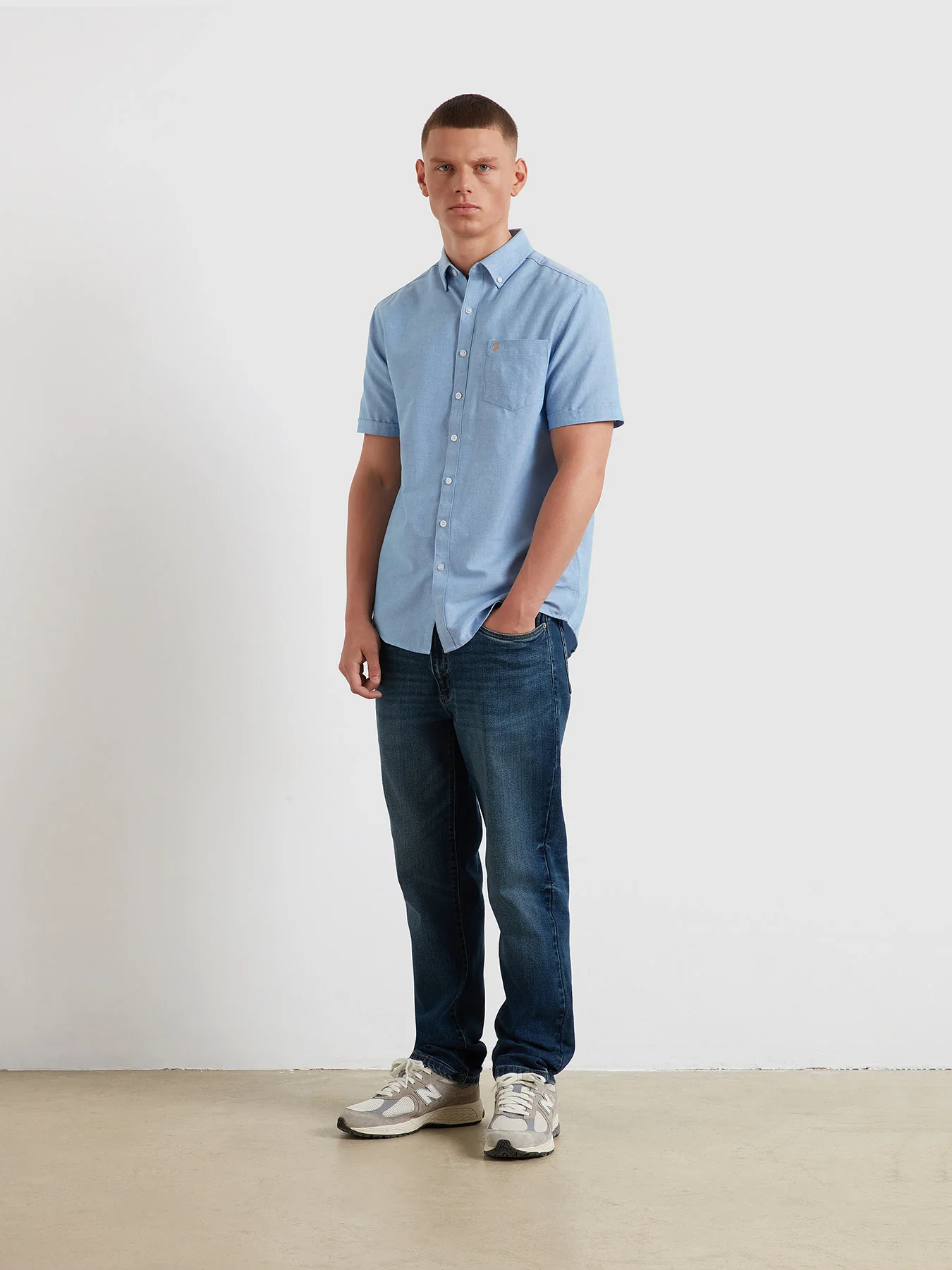 Boxworth Short Sleeve Shirt In Regatta Blue - Image 2
