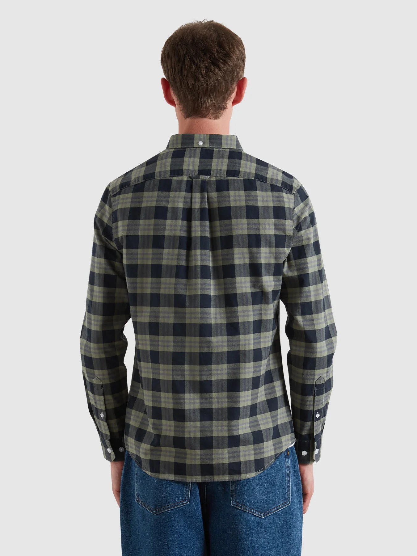 Brewer Check Oxford Shirt In Tarragon Green - Image 3