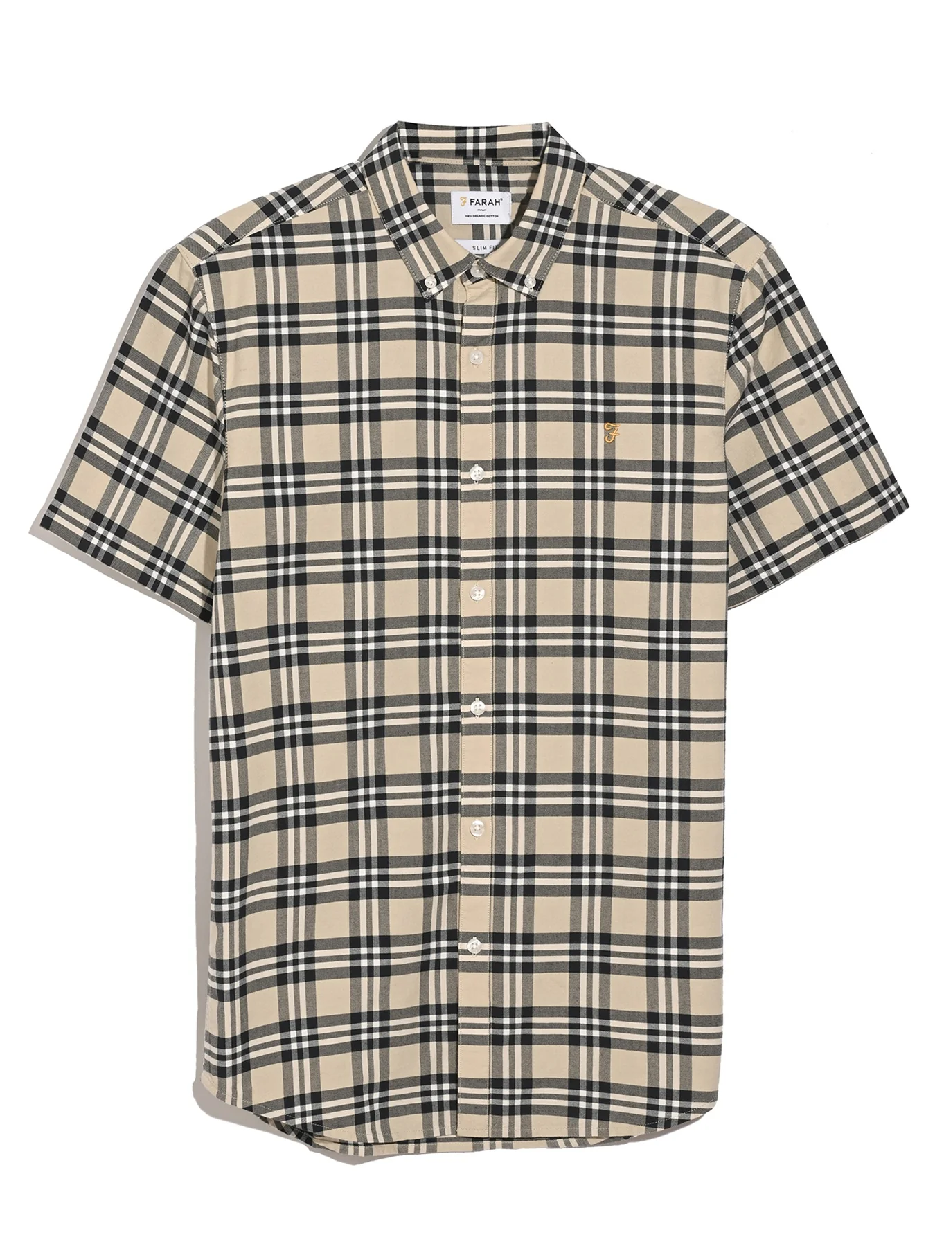 Brewer Check Short Sleeve Shirt In Birch Grey - Image 5