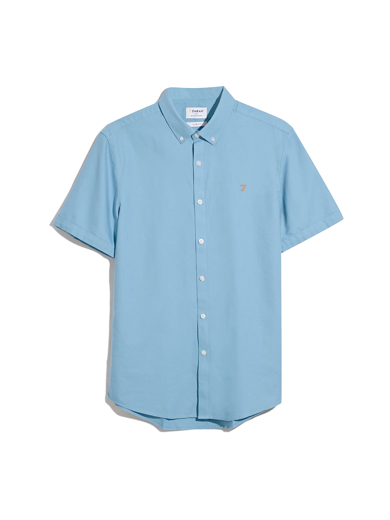 Brewer Short Sleeve Oxford Shirt In Arctic Blue - Image 5