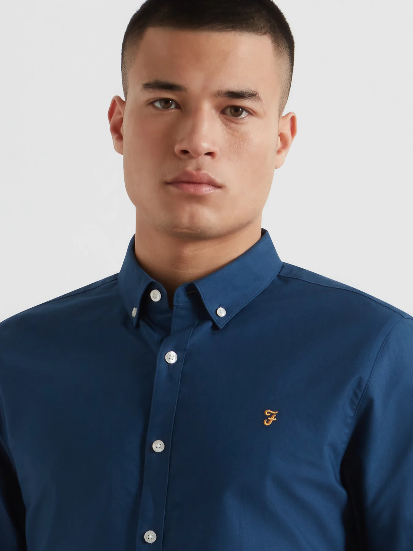 Brewer Short Sleeve Oxford Shirt In Aegean Blue - Image 4