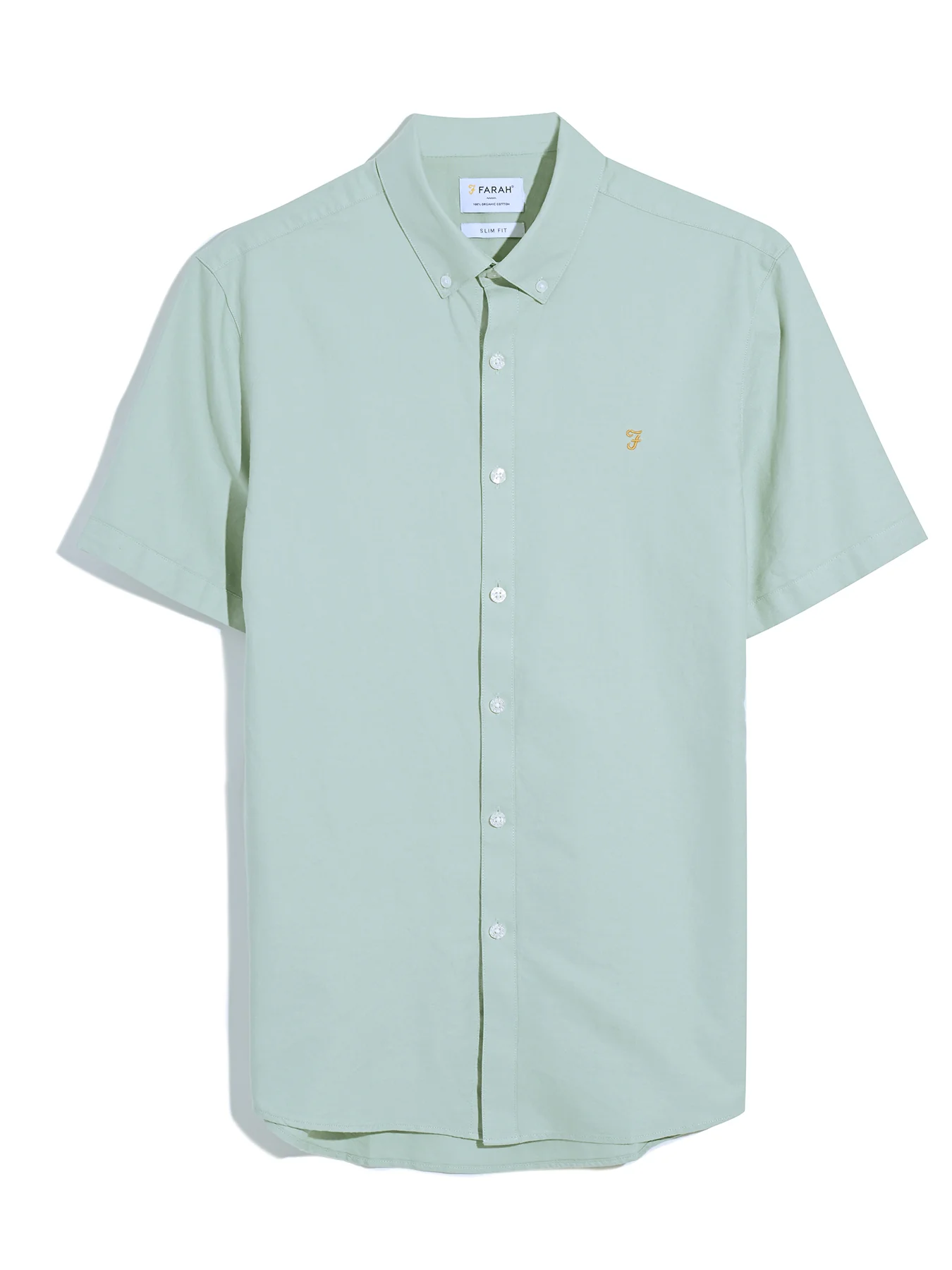 Brewer Short Sleeve Oxford Shirt In Grove Green - Image 5
