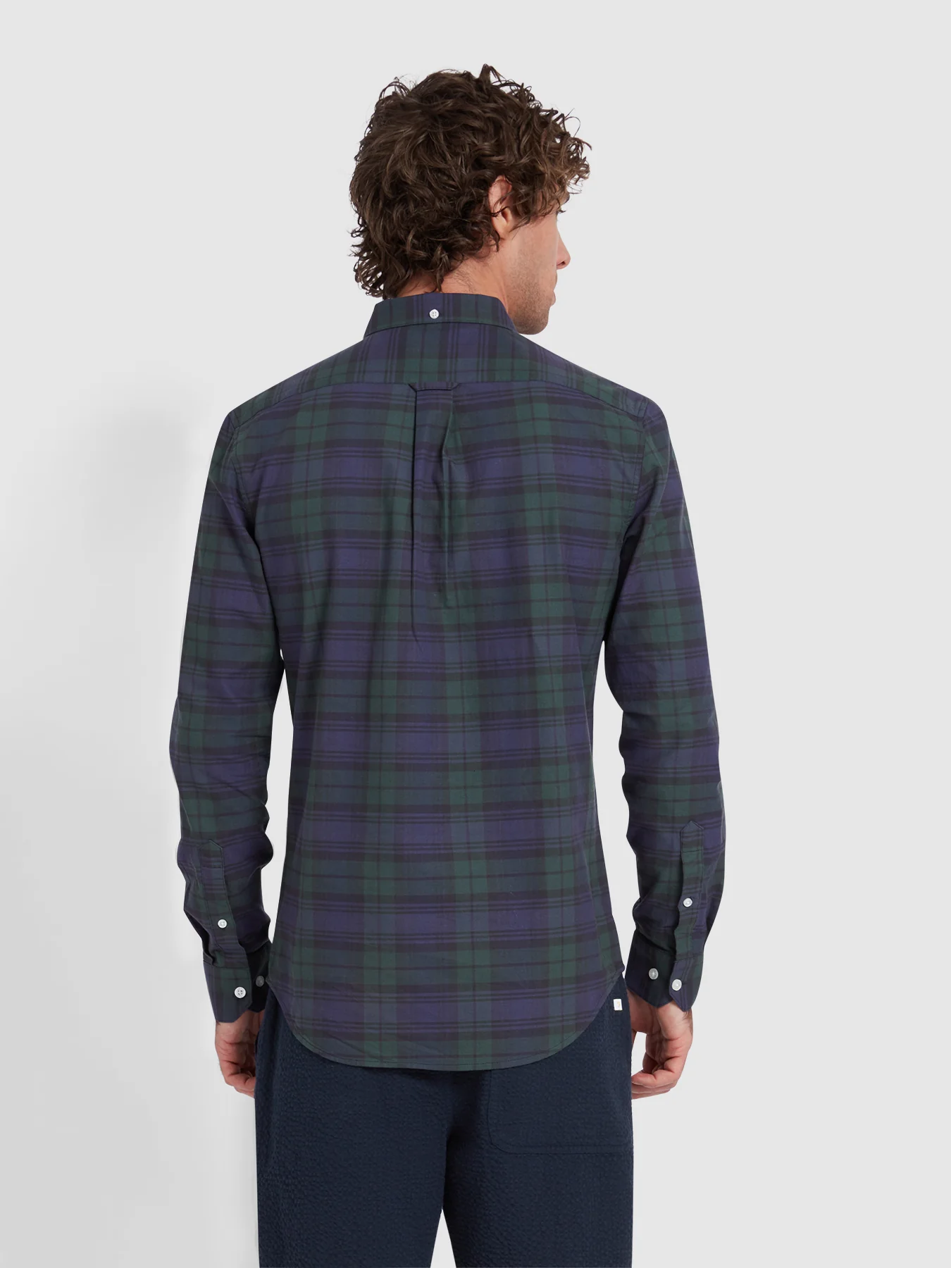 Brewer Slim Fit Check Organic Cotton Oxford Shirt In Woodland Pine - Image 3