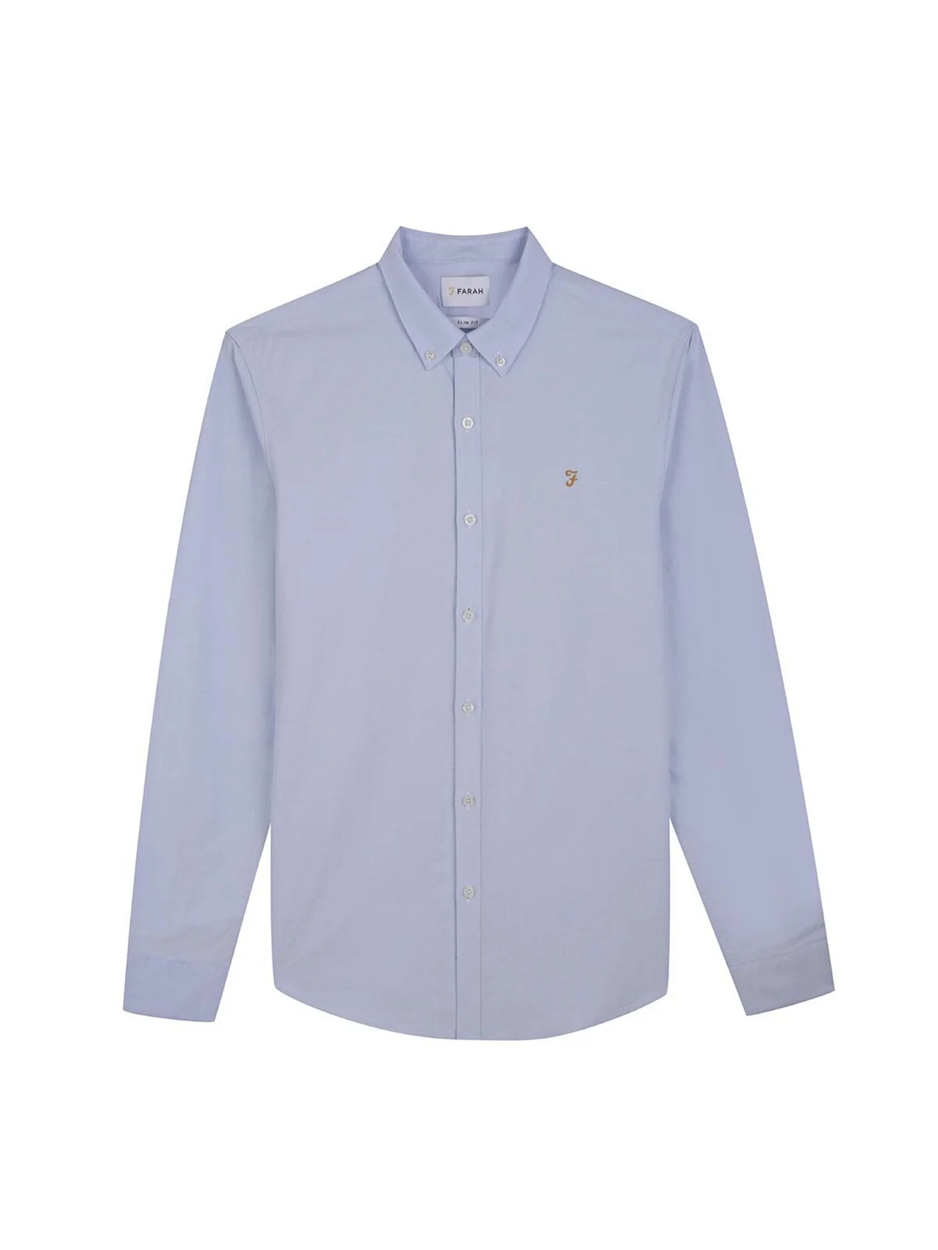 Brewer Slim Fit Organic Cotton Oxford Shirt In Sky Blue - Image 5