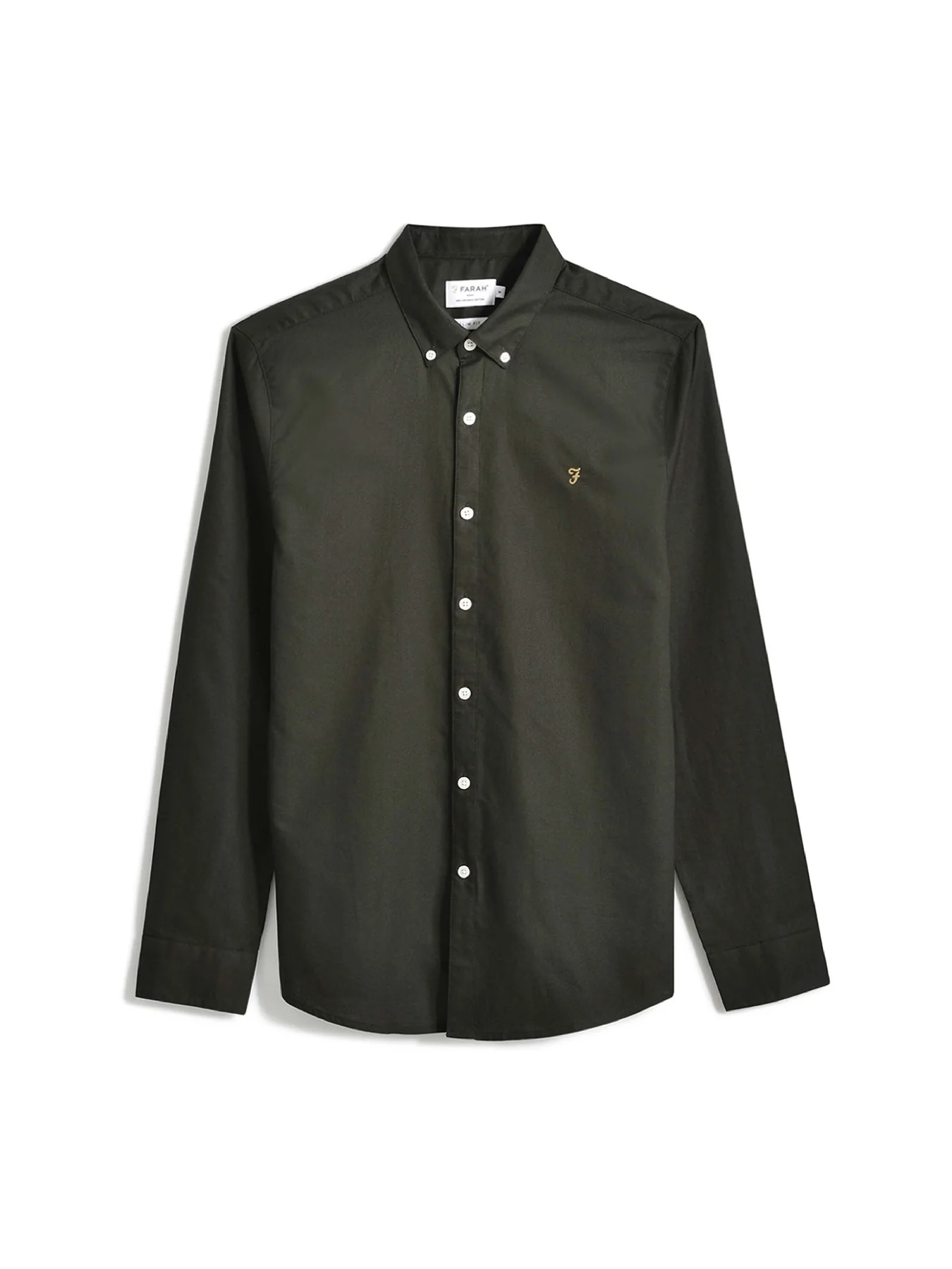 Brewer Slim Fit Organic Cotton Oxford Shirt In Evergreen - Image 5