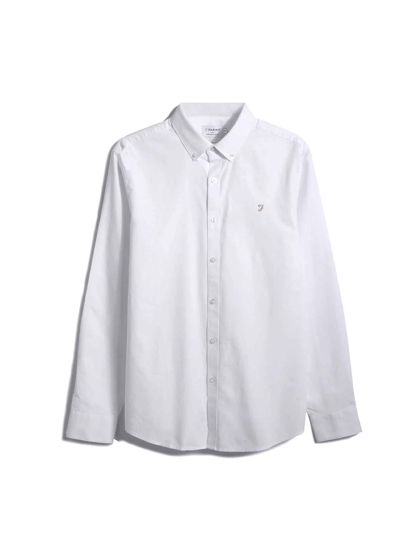 Brewer Slim Fit Organic Cotton Oxford Shirt In White - Image 5