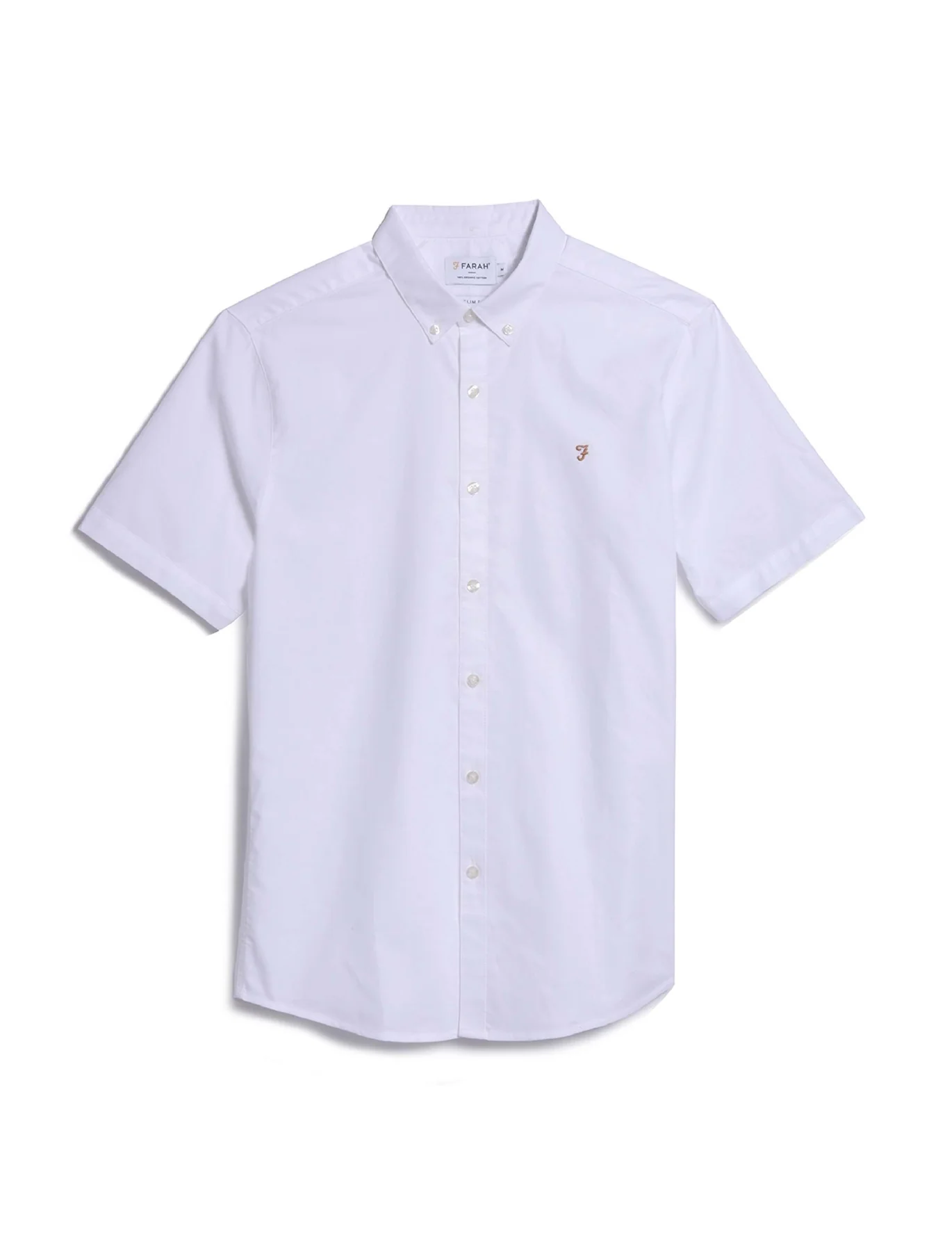 Brewer Short Sleeve Oxford Shirt In White - Image 5