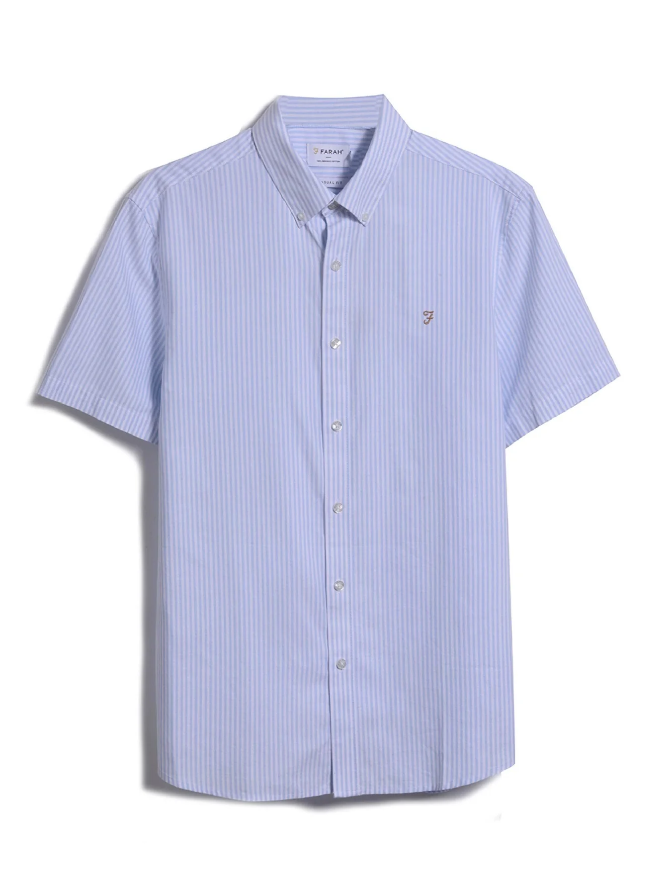 Brewer Stripe Short Sleeve Shirt In Sky Blue - Image 5