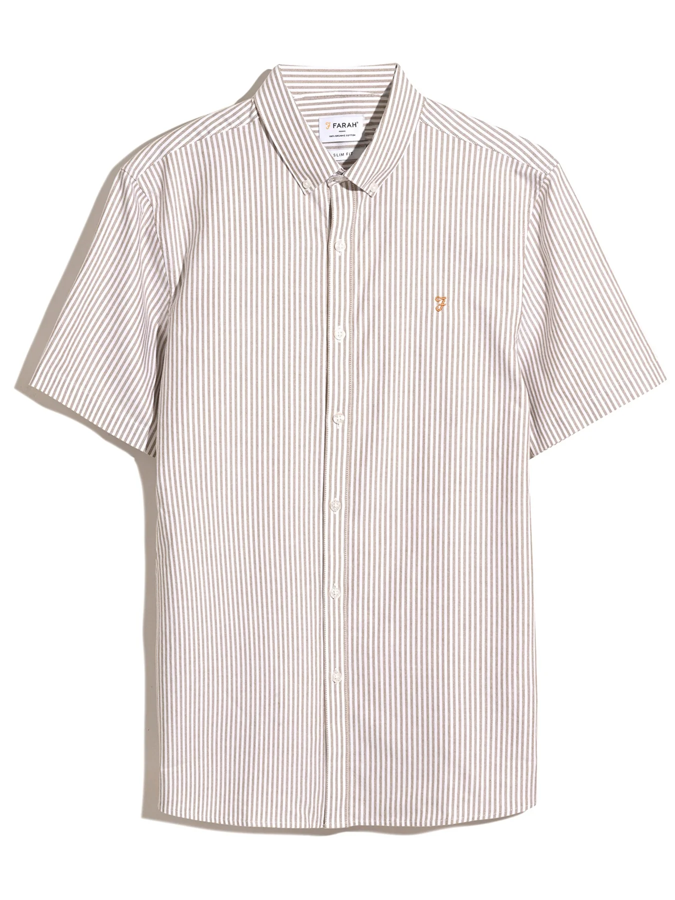 Brewer Stripe Short Sleeve Shirt In Stained Oak - Image 5