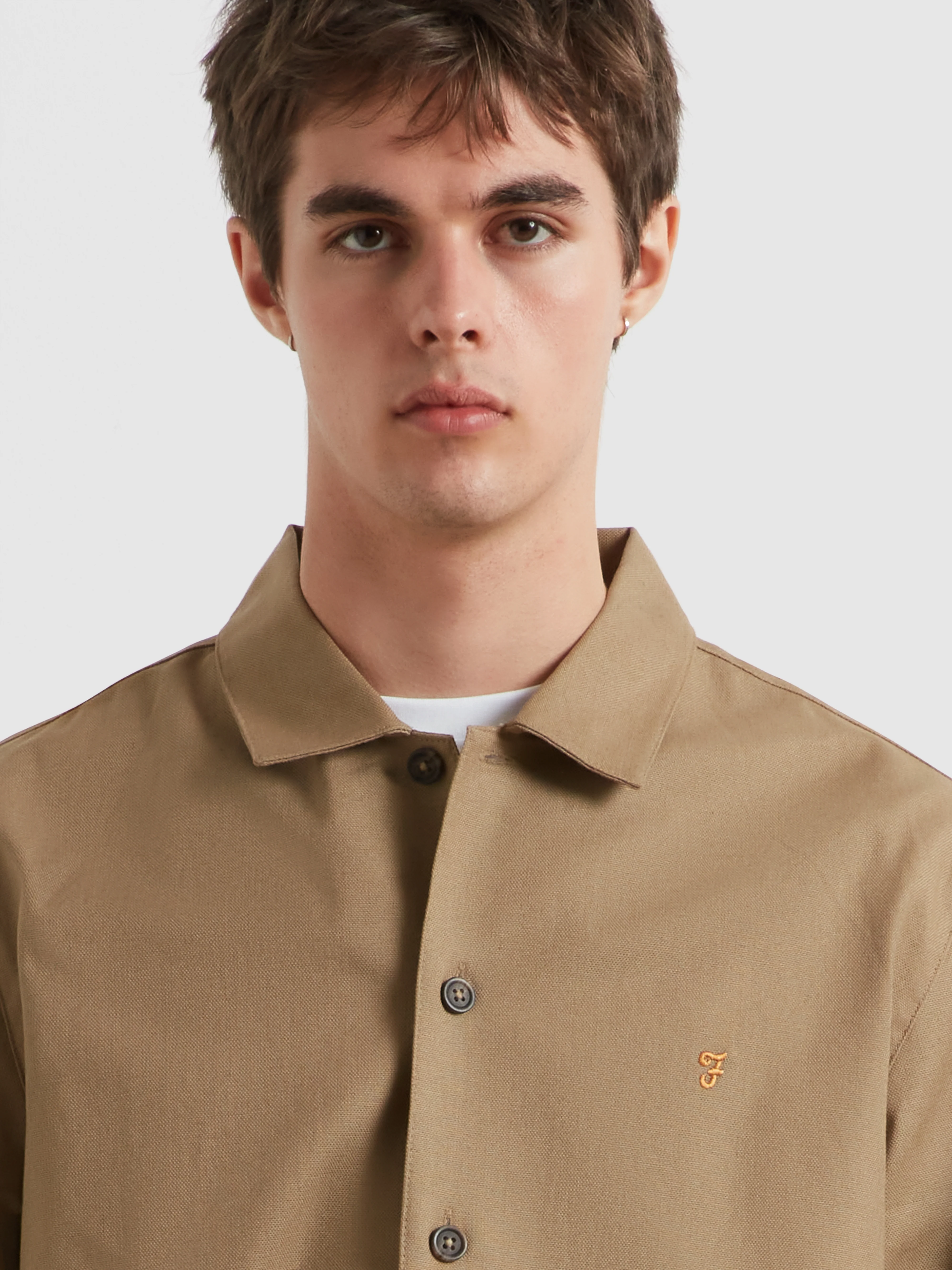 Callier Overshirt In Beige - Image 4