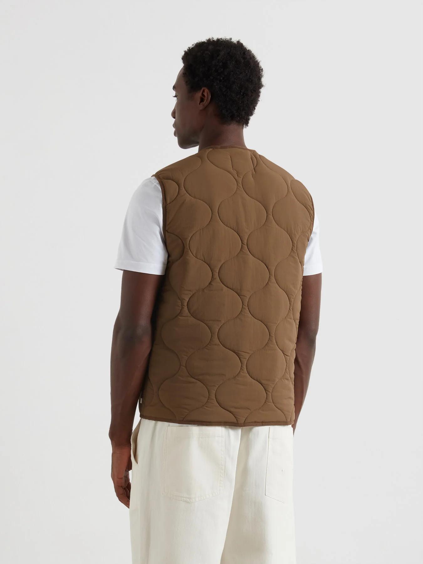 Campbell Quilted Gilet In Clove Brown - Image 3