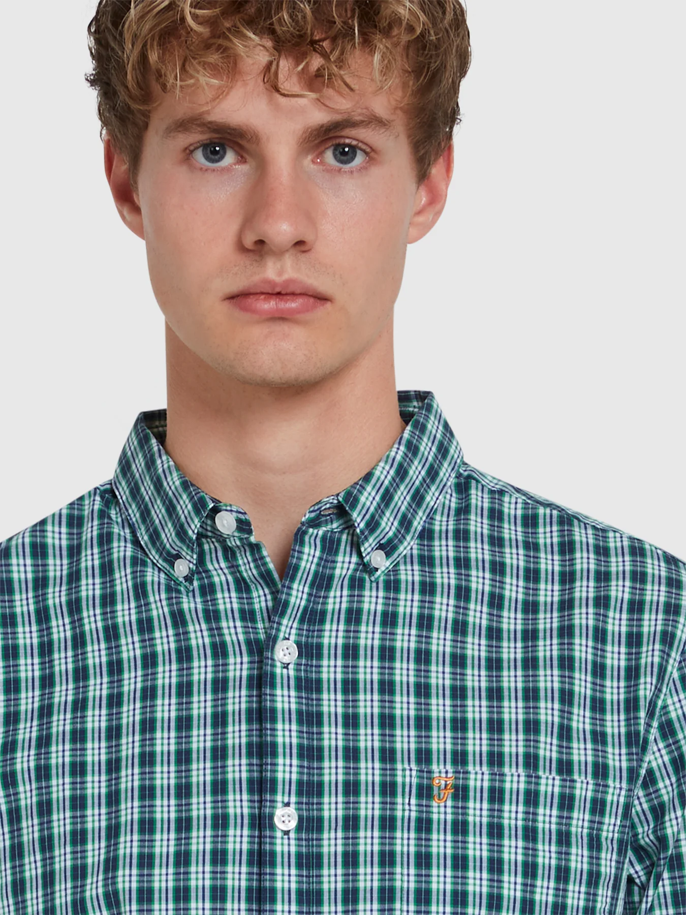 Carlson Check Shirt In Moss Green - Image 4