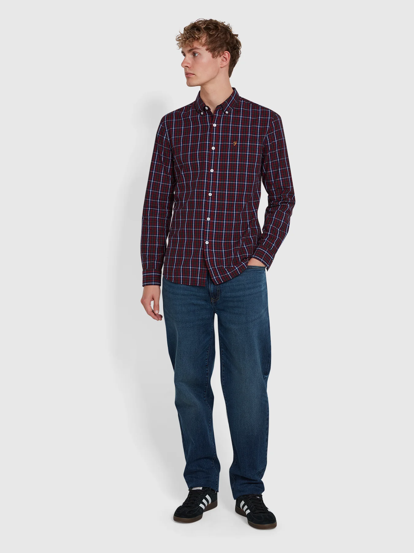 Carlson Check Shirt In Farah Red - Image 2