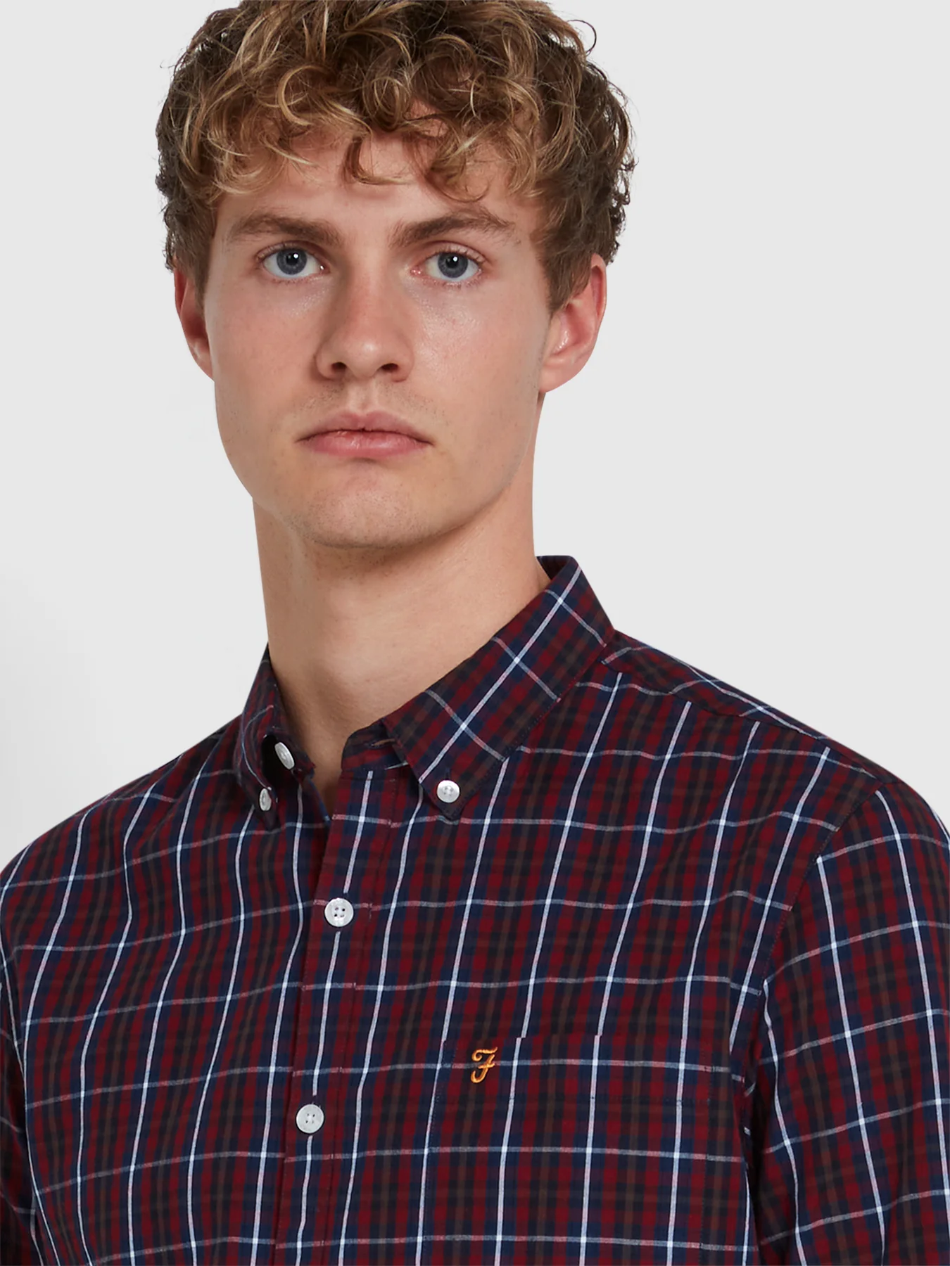 Carlson Check Shirt In Farah Red - Image 4