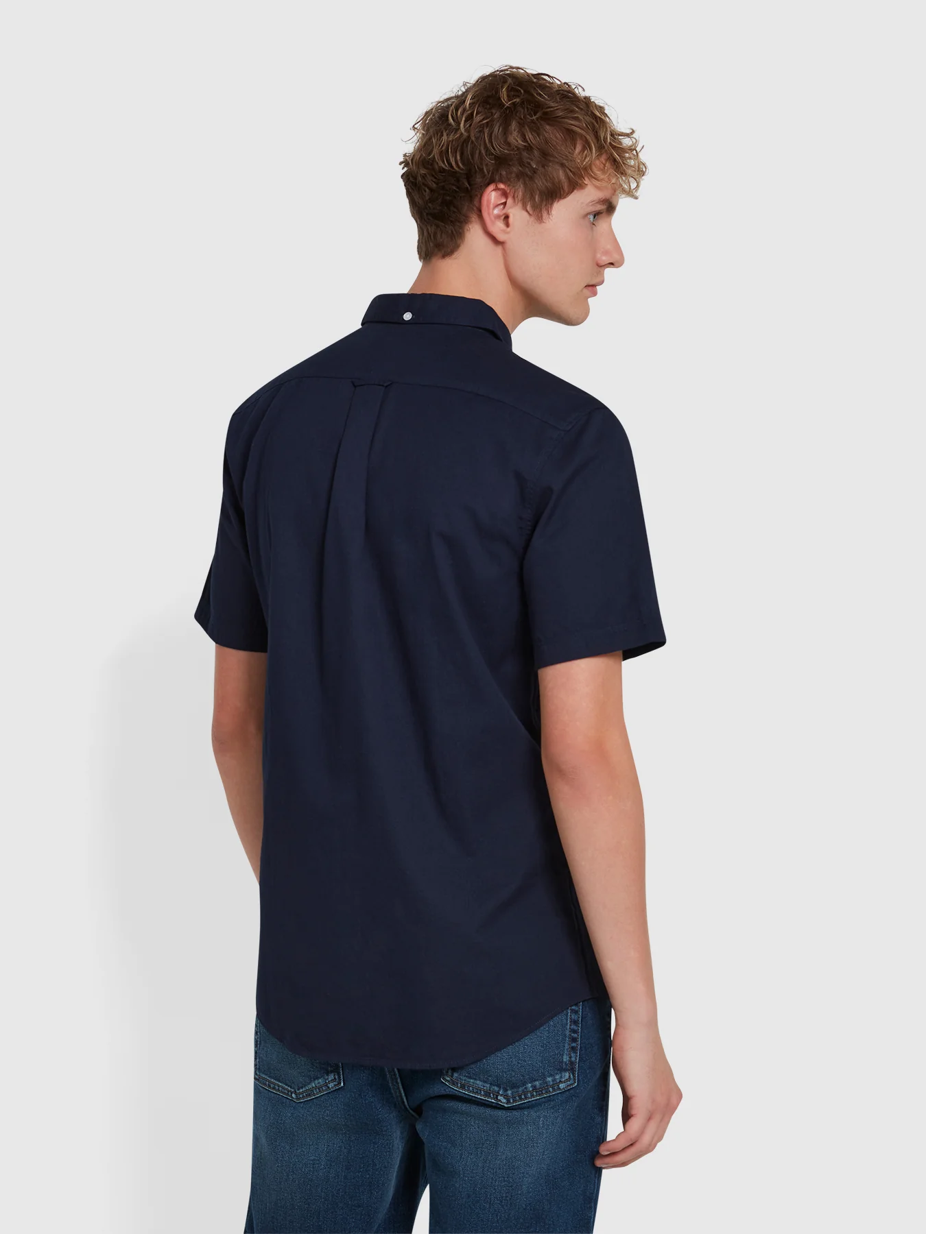 Carlson Short Sleeve Shirt In True Navy - Image 3