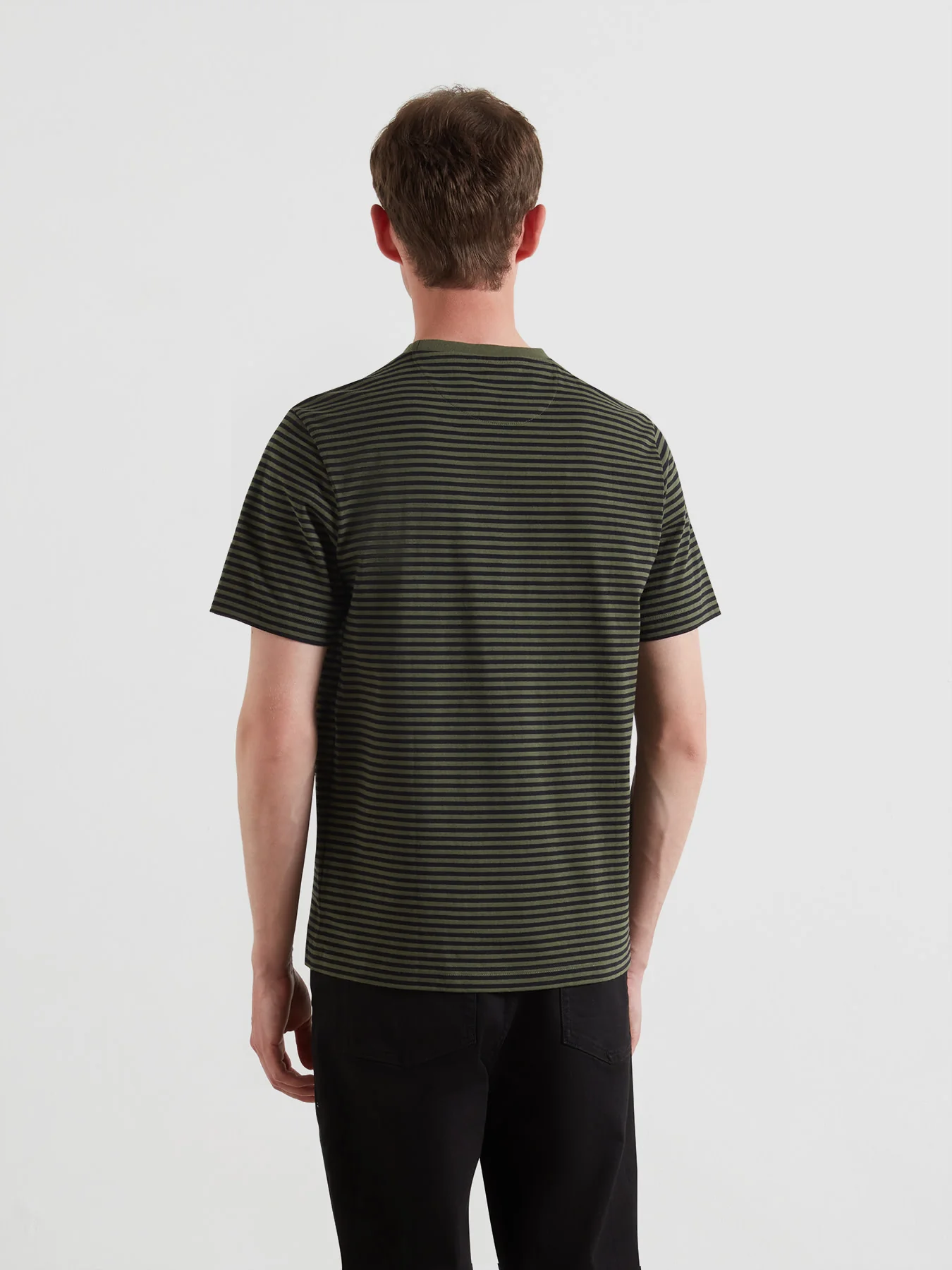 Castle Stripe T-Shirt In Evergreen - Image 3