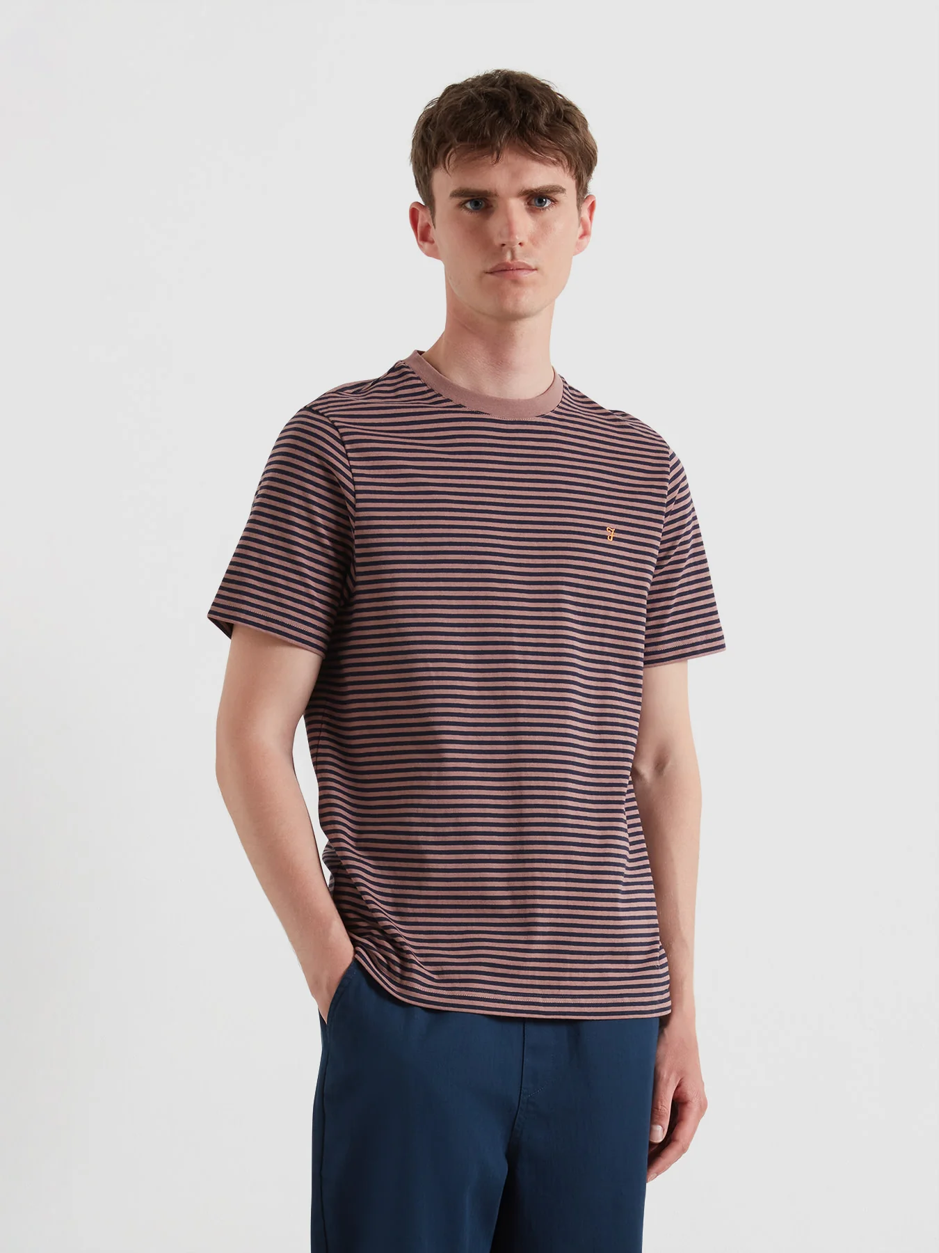 Castle Stripe T-Shirt In Dusky Mauve
