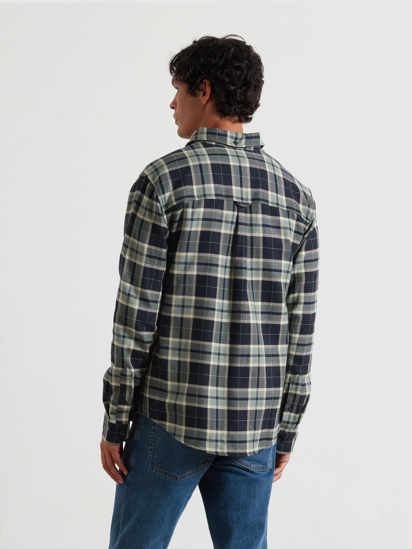 Christian Check Overshirt In Tarragon Green - Image 3