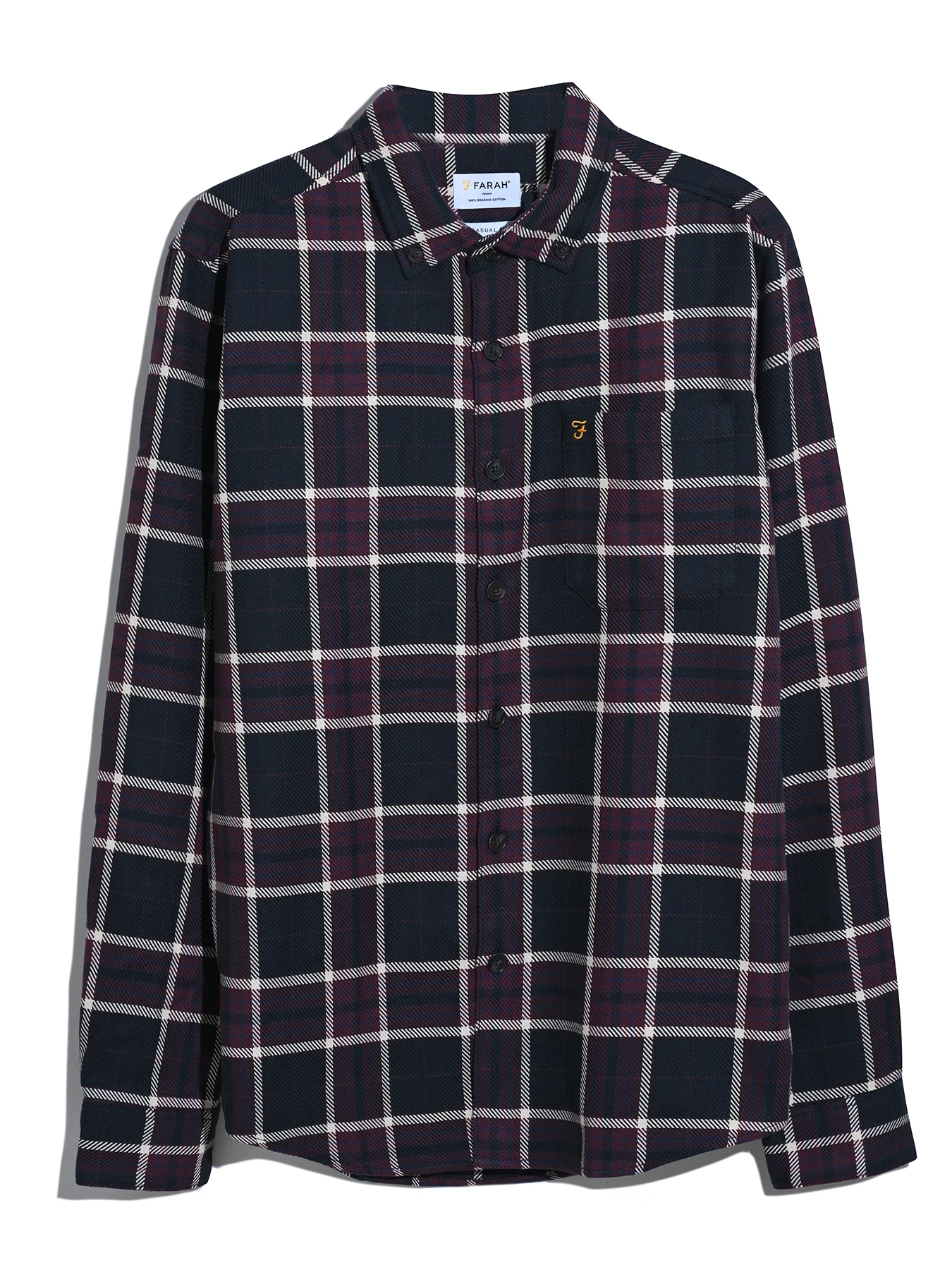 Christian Check Overshirt In Bordeaux - Image 5