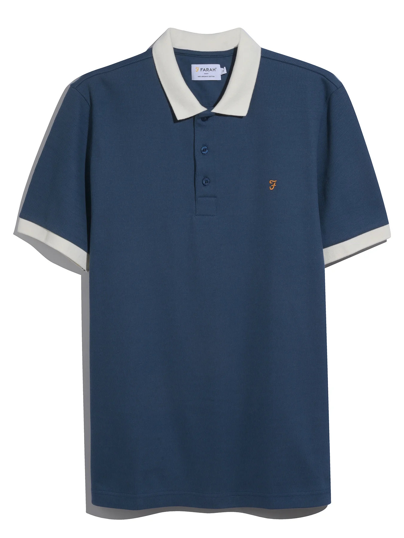 Clement Textured Polo Shirt In Aegean Blue - Image 5