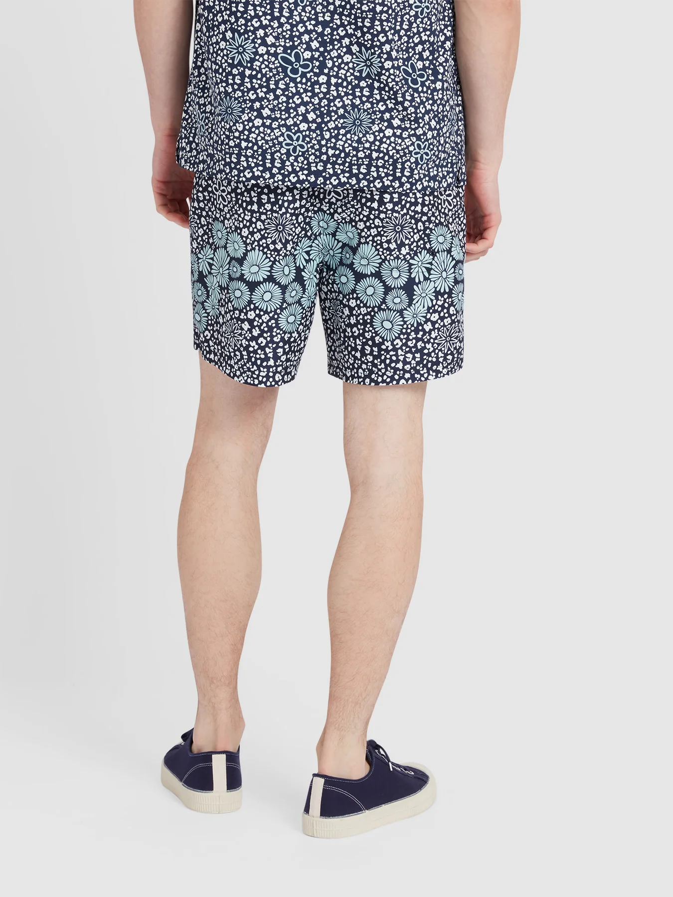 Colbert Floral Print Swim Shorts In True Navy - Image 3