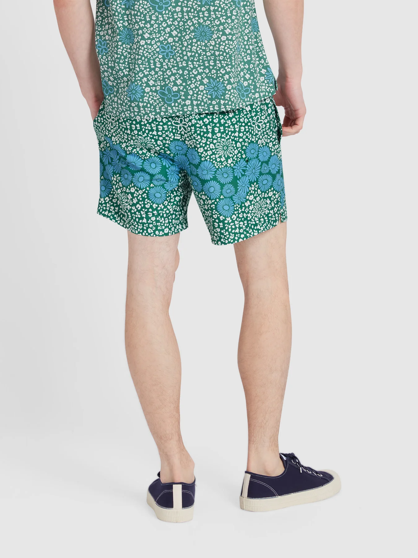 Colbert Floral Print Swim Shorts In Green Meadow - Image 3