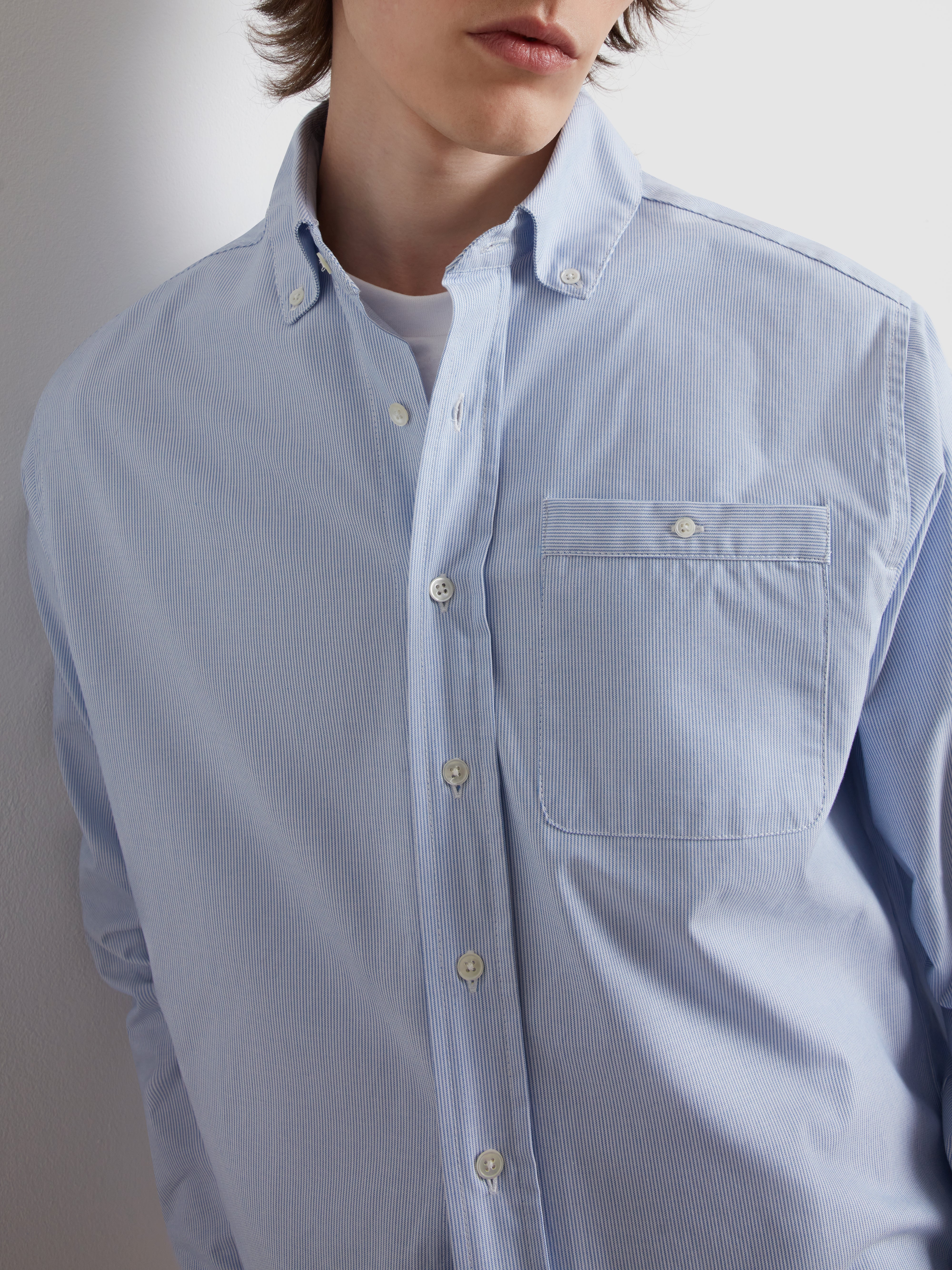 Cristo Archive Stripe Shirt In Sky Blue - Image 4