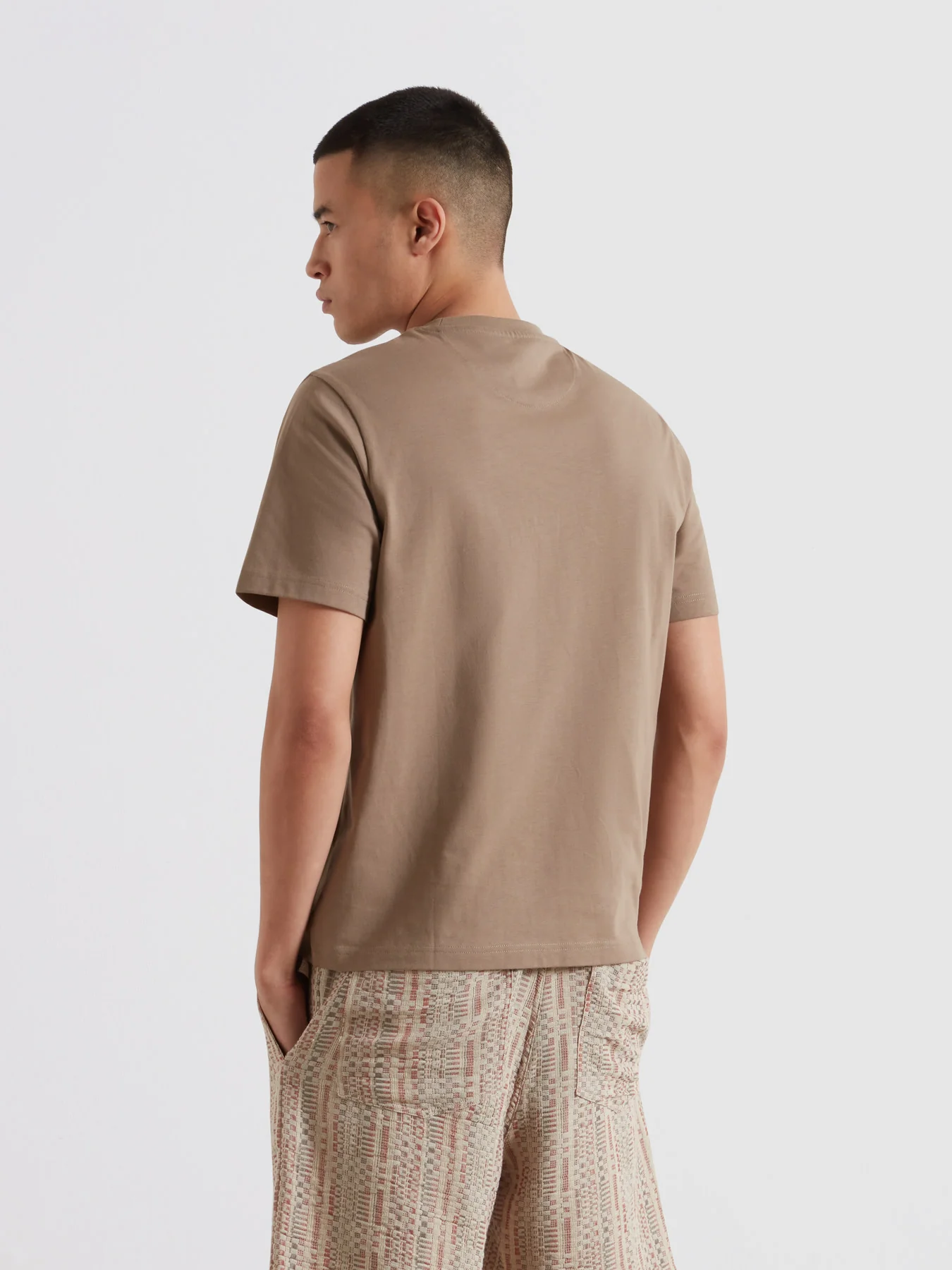 Danny Regular Fit Organic Cotton T-Shirt In Stone Grey - Image 3
