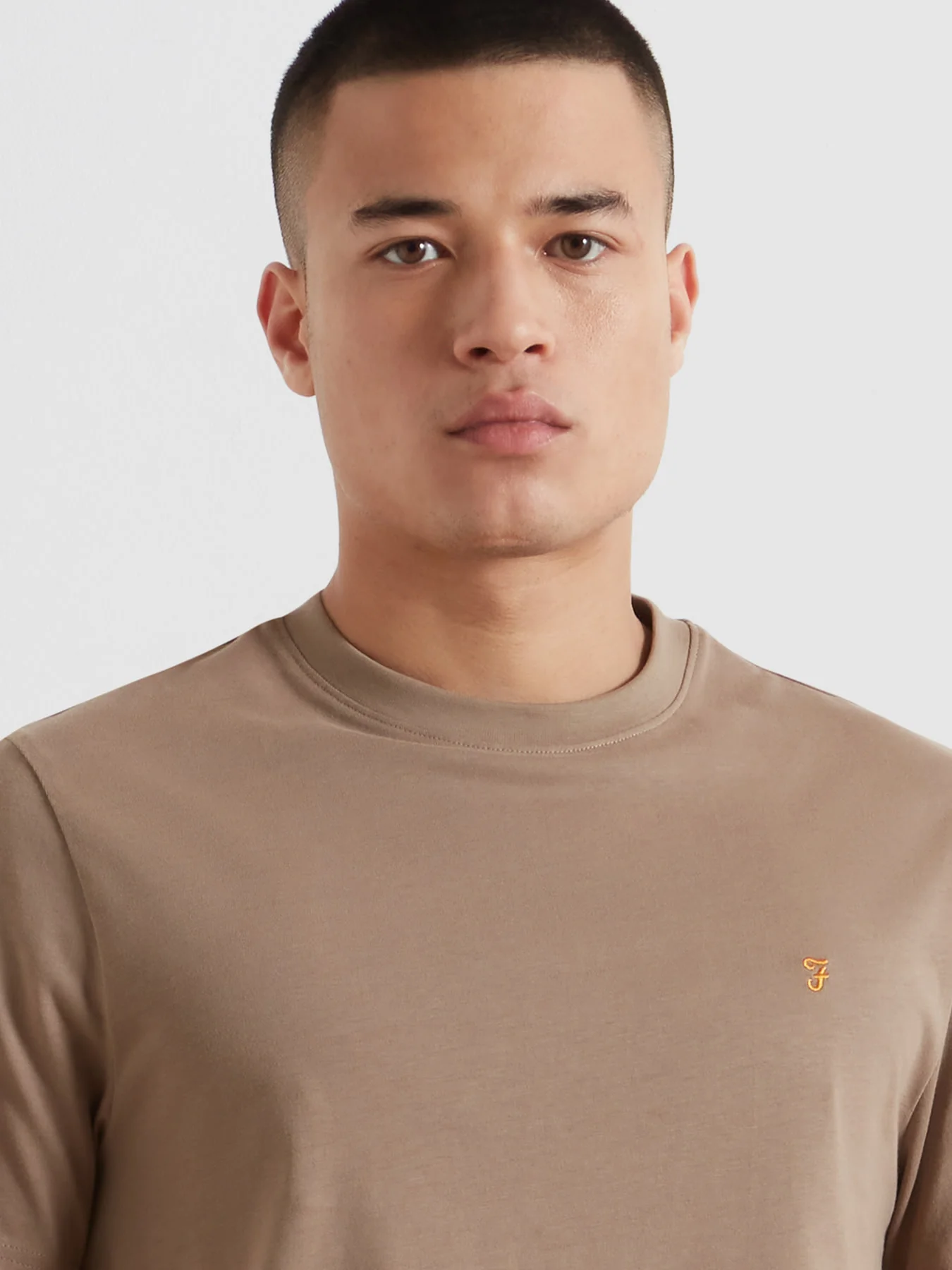 Danny Regular Fit Organic Cotton T-Shirt In Stone Grey - Image 4