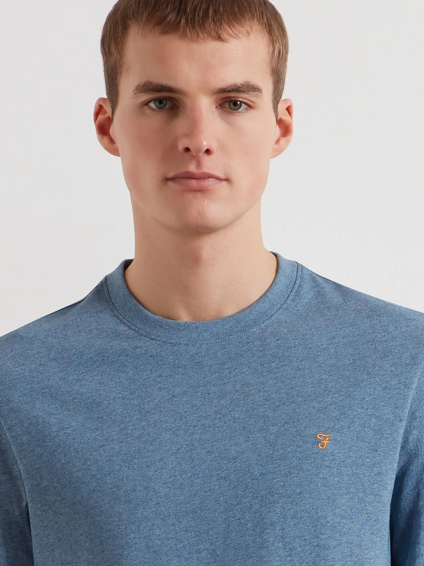 Danny Regular Fit Organic Cotton T-Shirt In Blue Tide Marl - Image 4