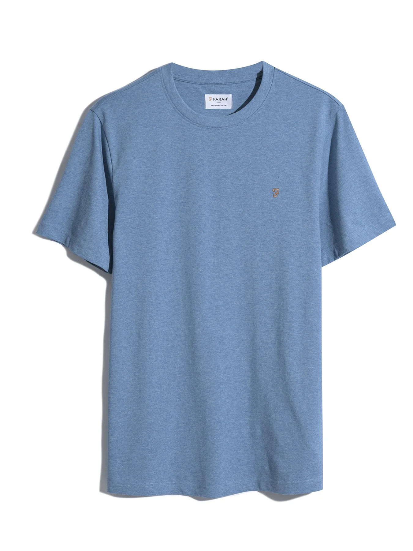 Danny Regular Fit Organic Cotton T-Shirt In Blue Tide Marl - Image 5