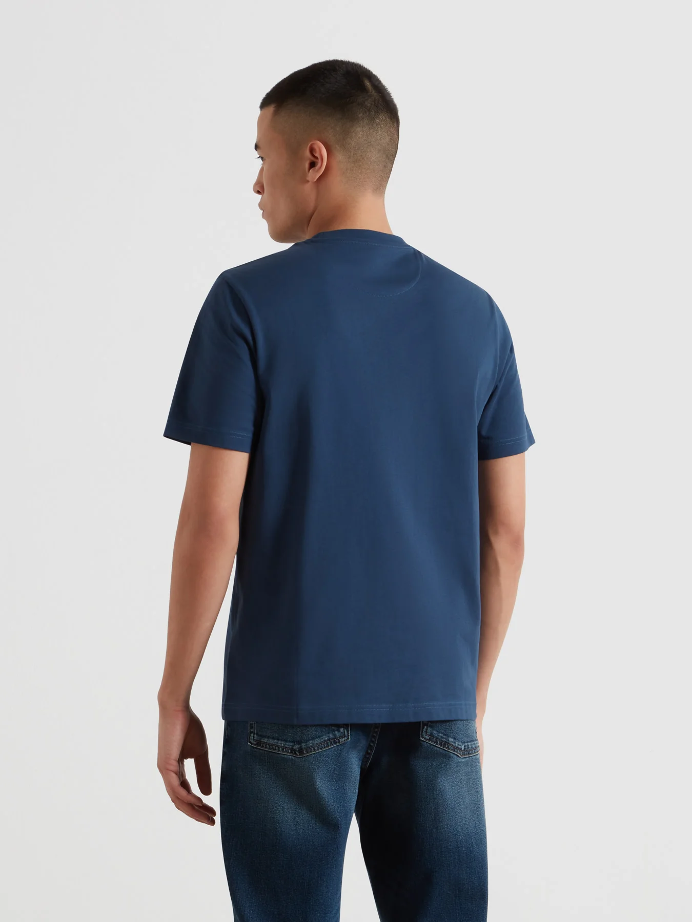 Danny Regular Fit Organic Cotton T-Shirt In Aegean Blue - Image 3